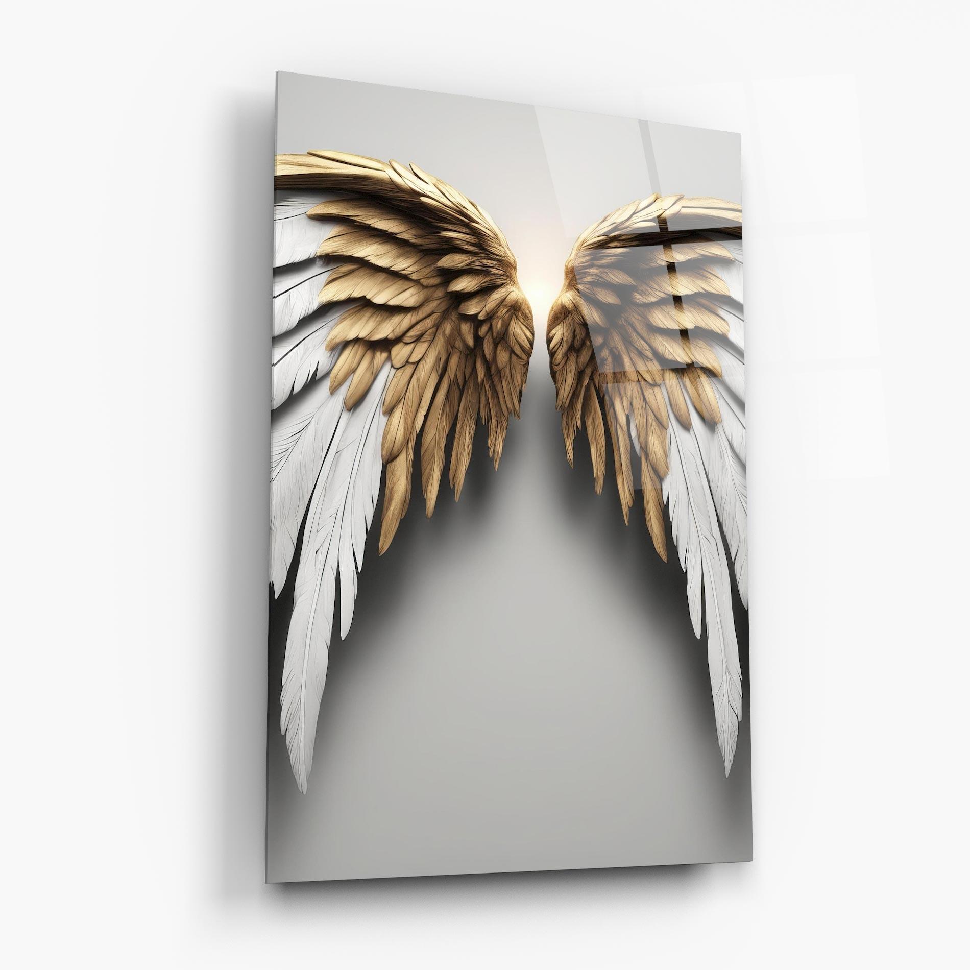 Tablou Sticla Realistic Angel Wings mockup 6
