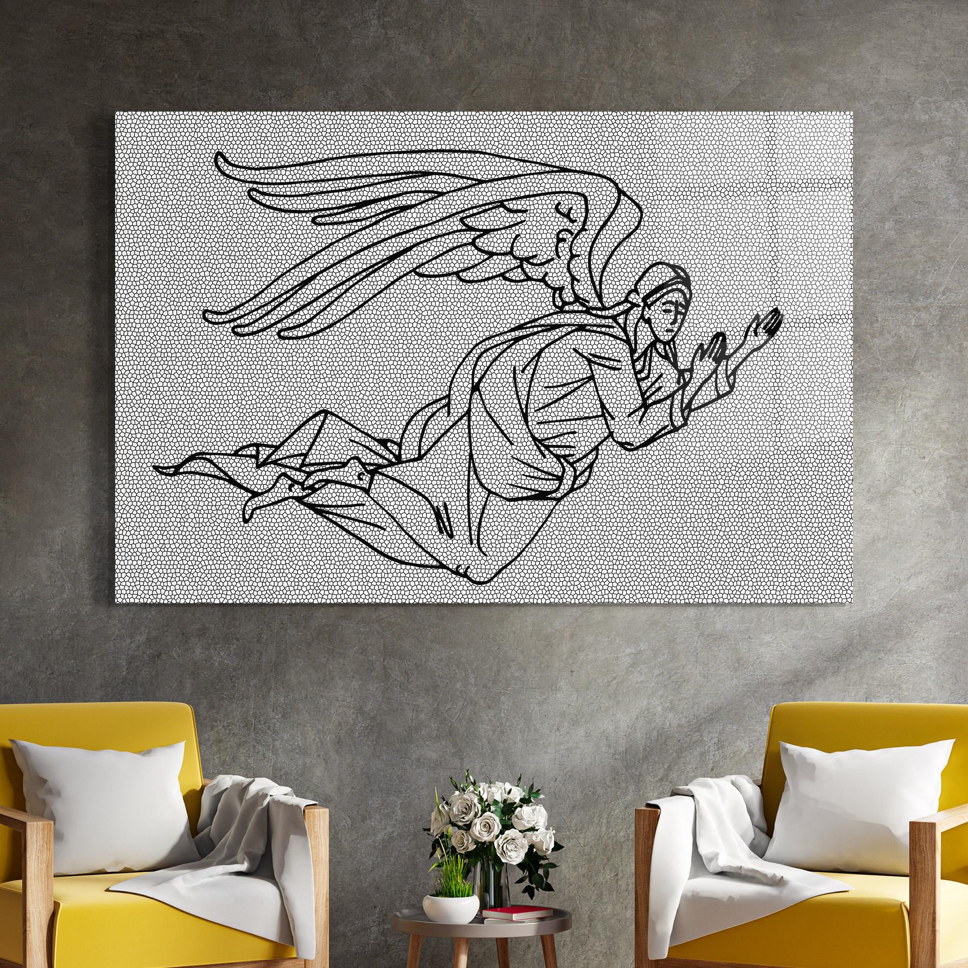 Tablou Sticla Angel Flying mockup 4