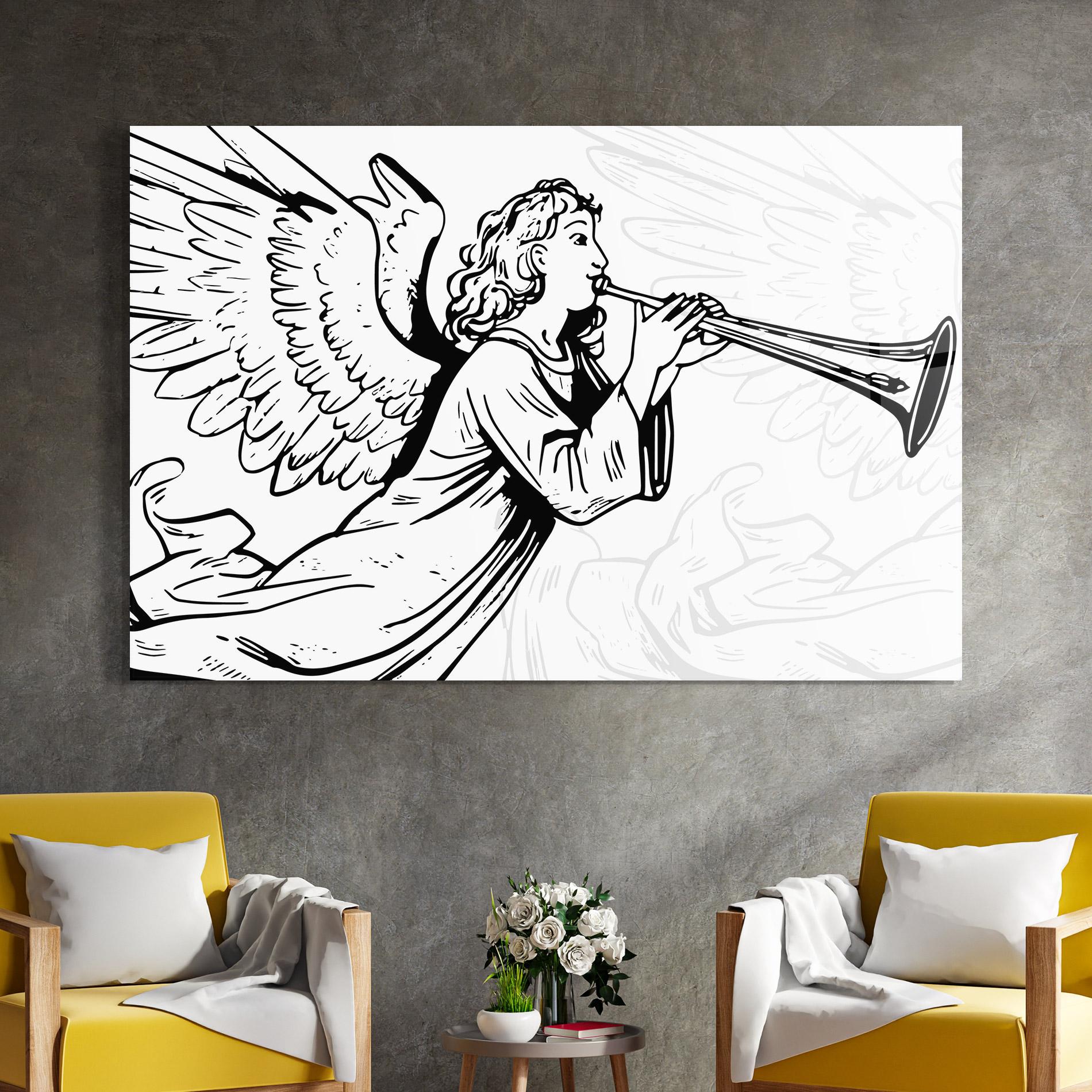 Tablou Sticla Angel Music mockup 4