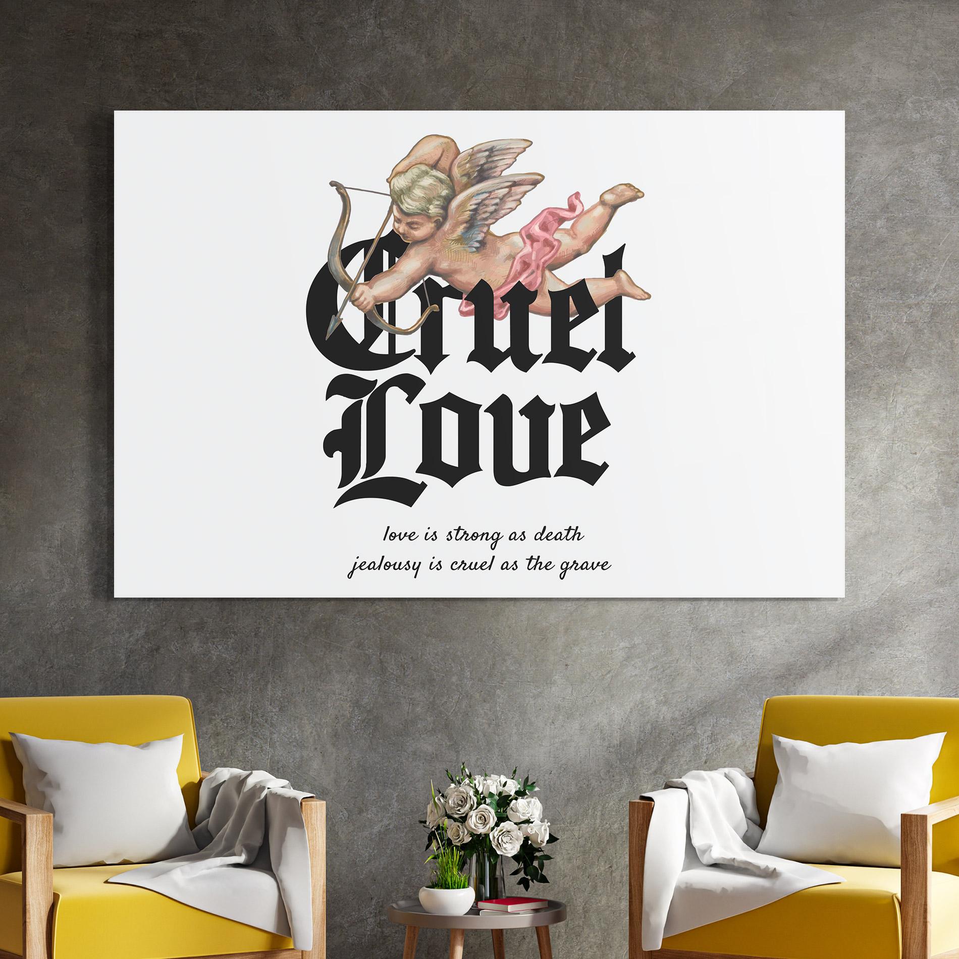 Tablou Sticla Cruel Love mockup 4