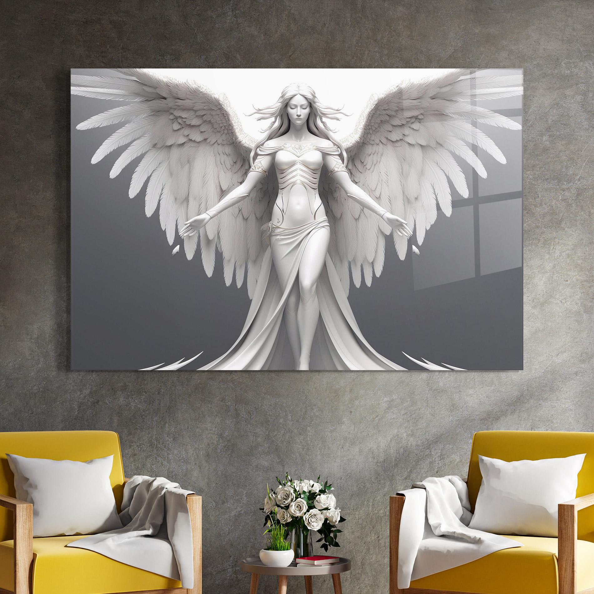 Tablou Sticla White Stone Woman mockup 4