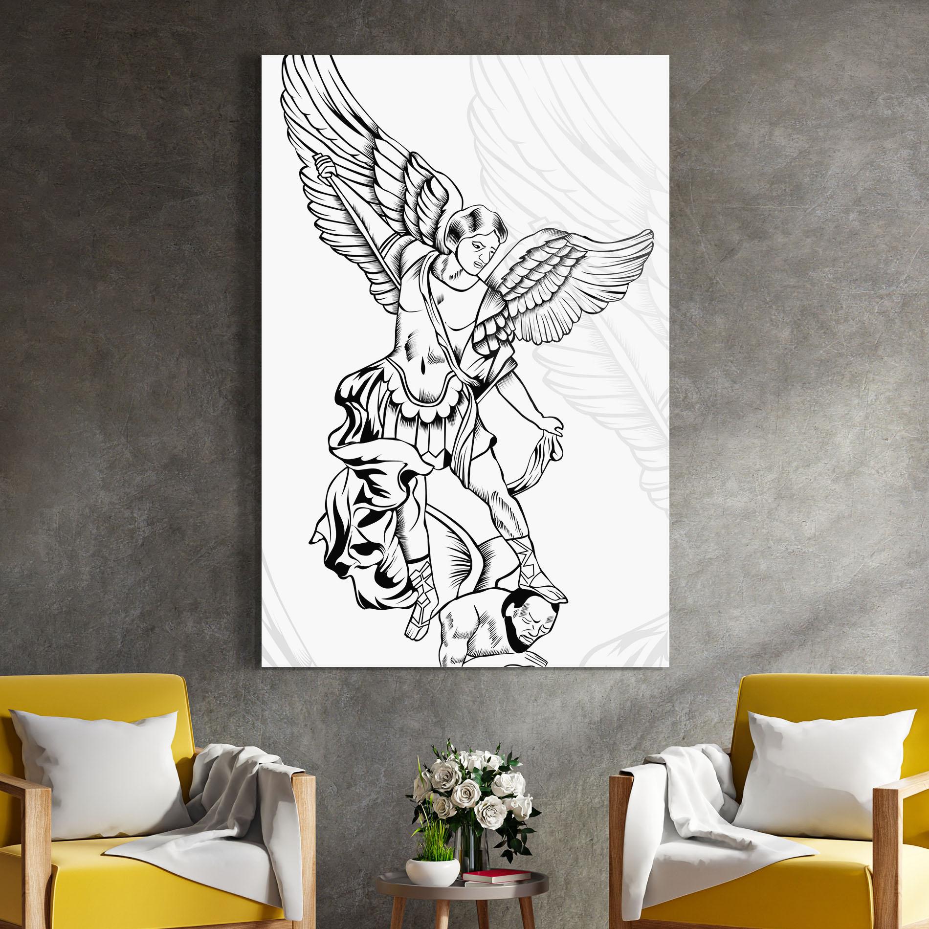 Tablou Sticla Angel Fight mockup 4