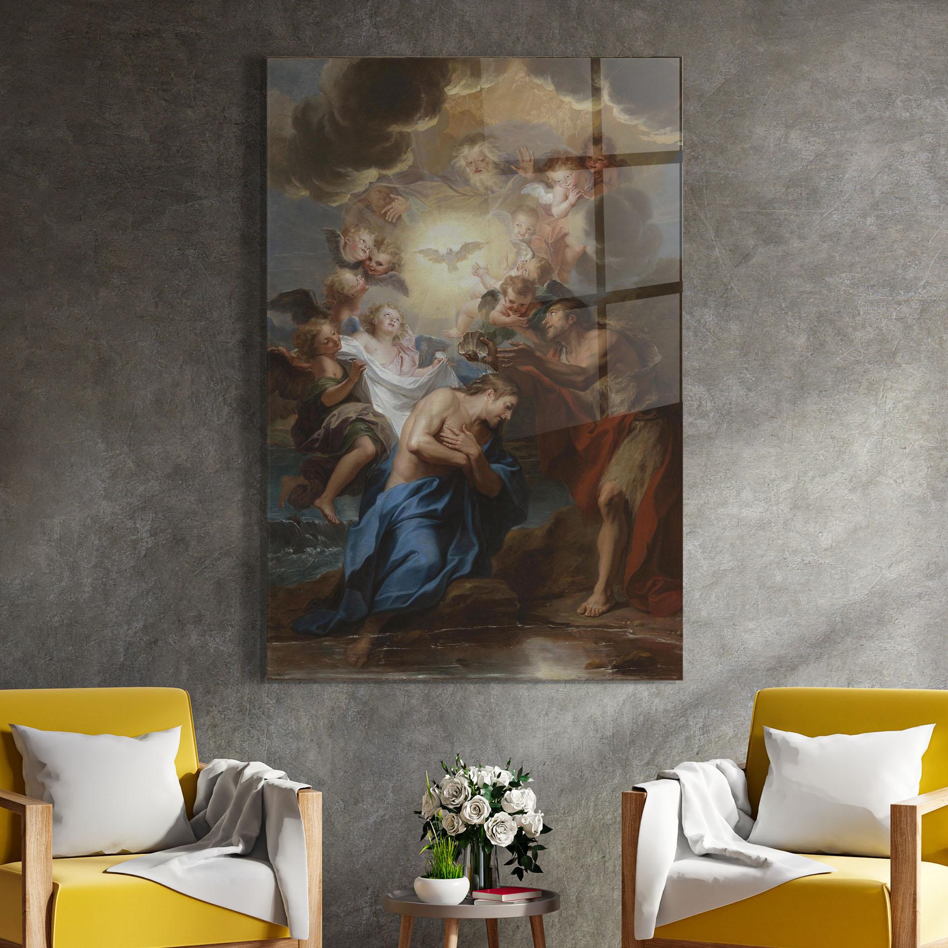 Tablou Sticla Bird Floating mockup 4