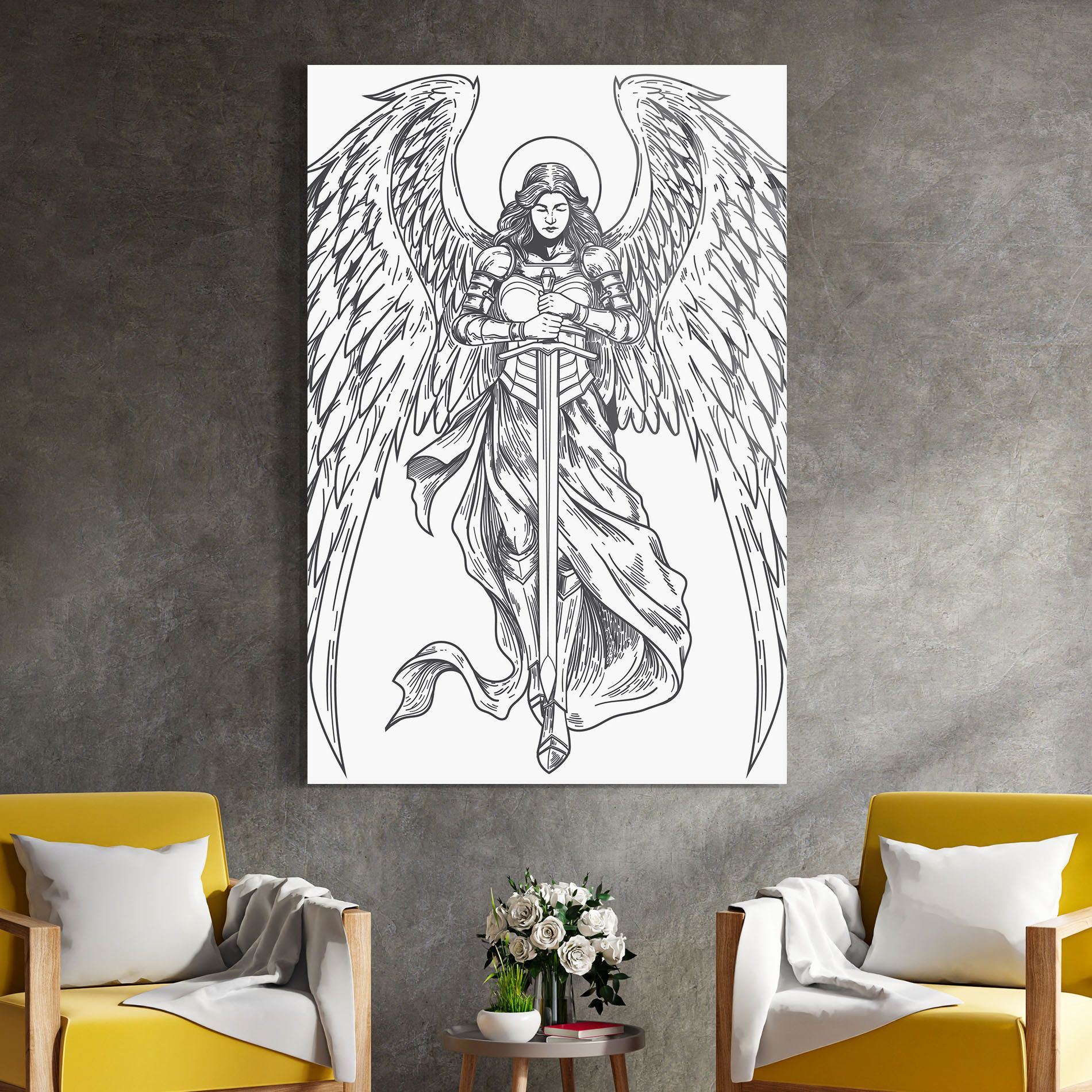 Grey Line Angel mockup 4