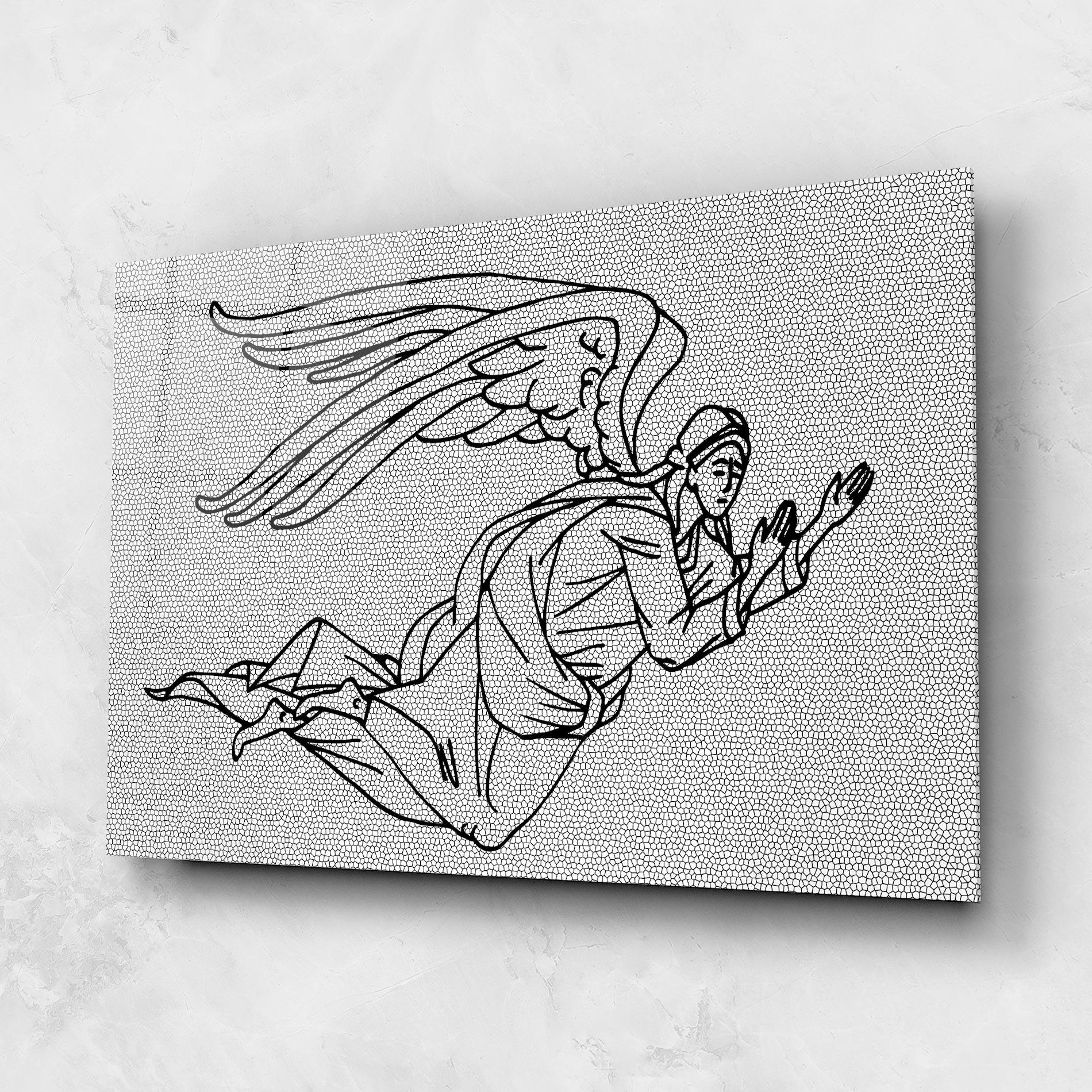 Tablou Sticla Angel Flying mockup 1