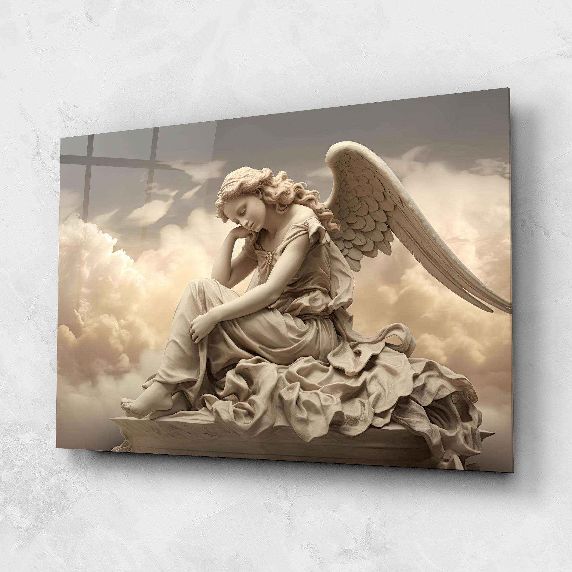 Tablou Sticla Angel Guardian Cloud mockup 1