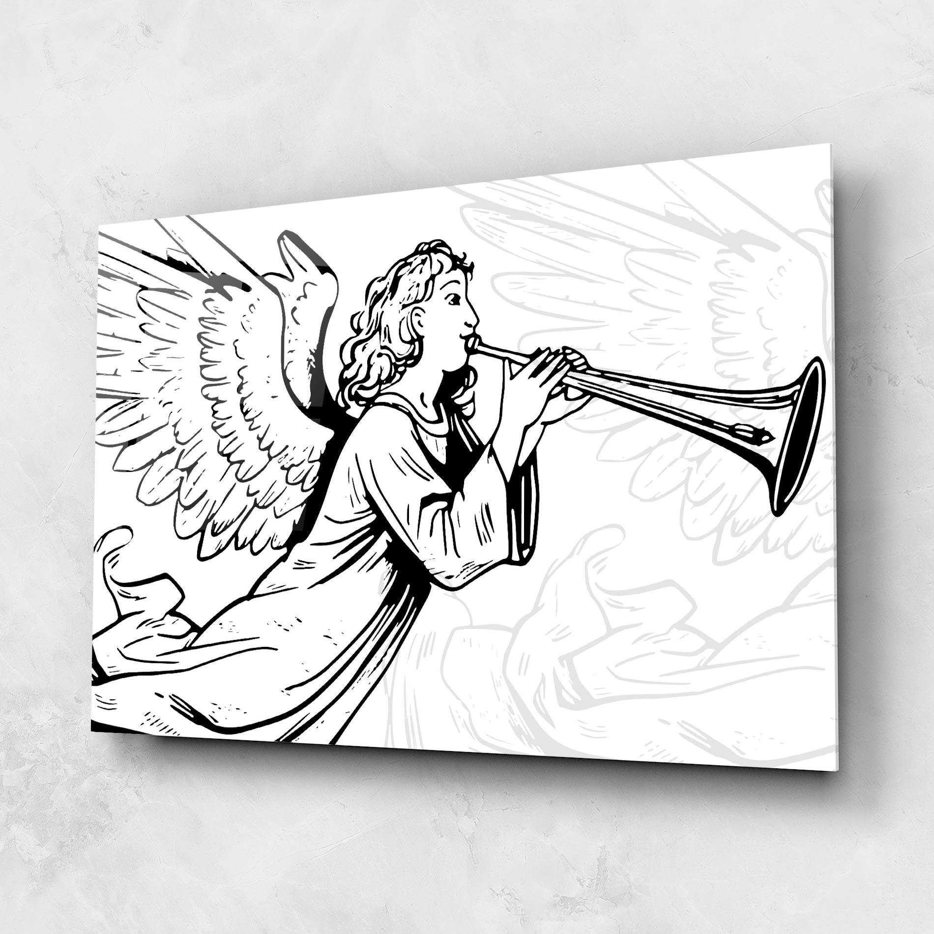 Tablou Sticla Angel Music mockup 1