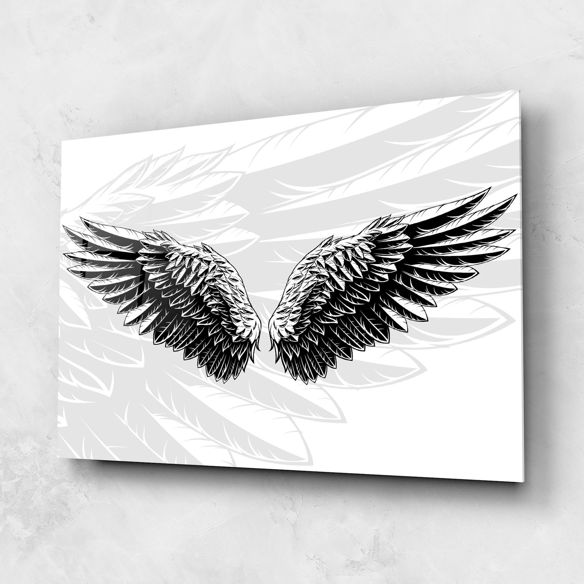 Tablou Sticla Angel Wings mockup 1
