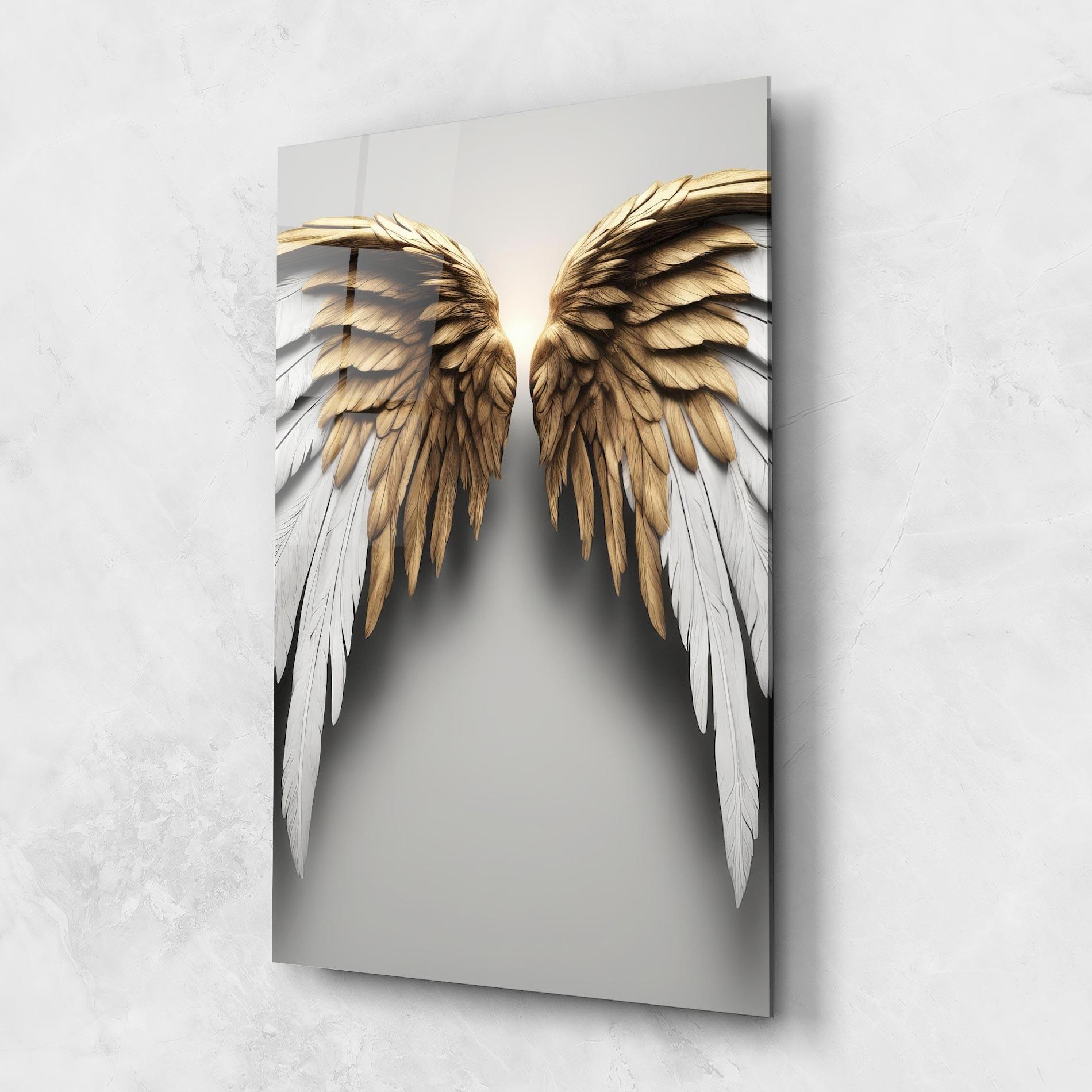 Tablou Sticla Realistic Angel Wings mockup 1