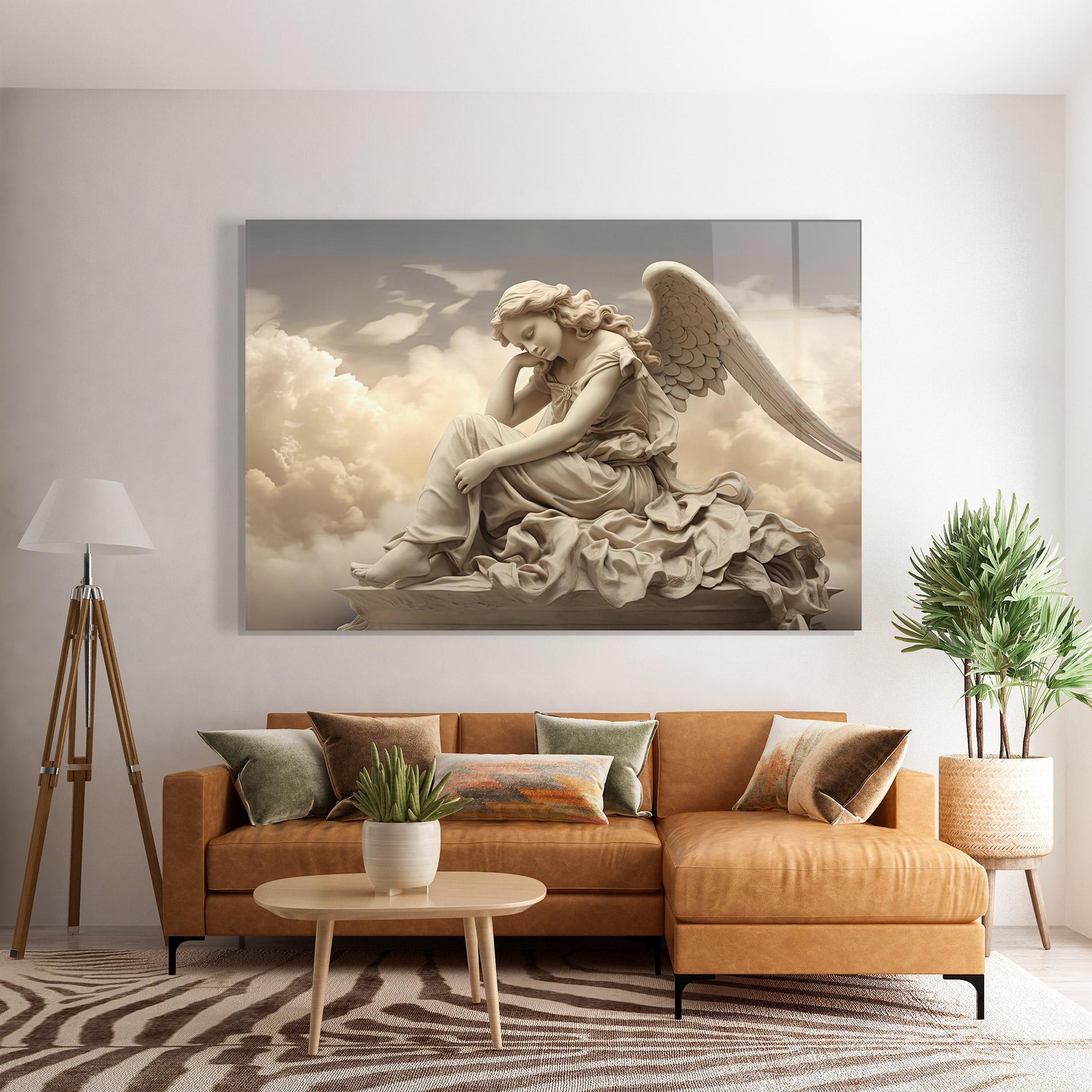 Tablou Sticla Angel Guardian Cloud mockup 7