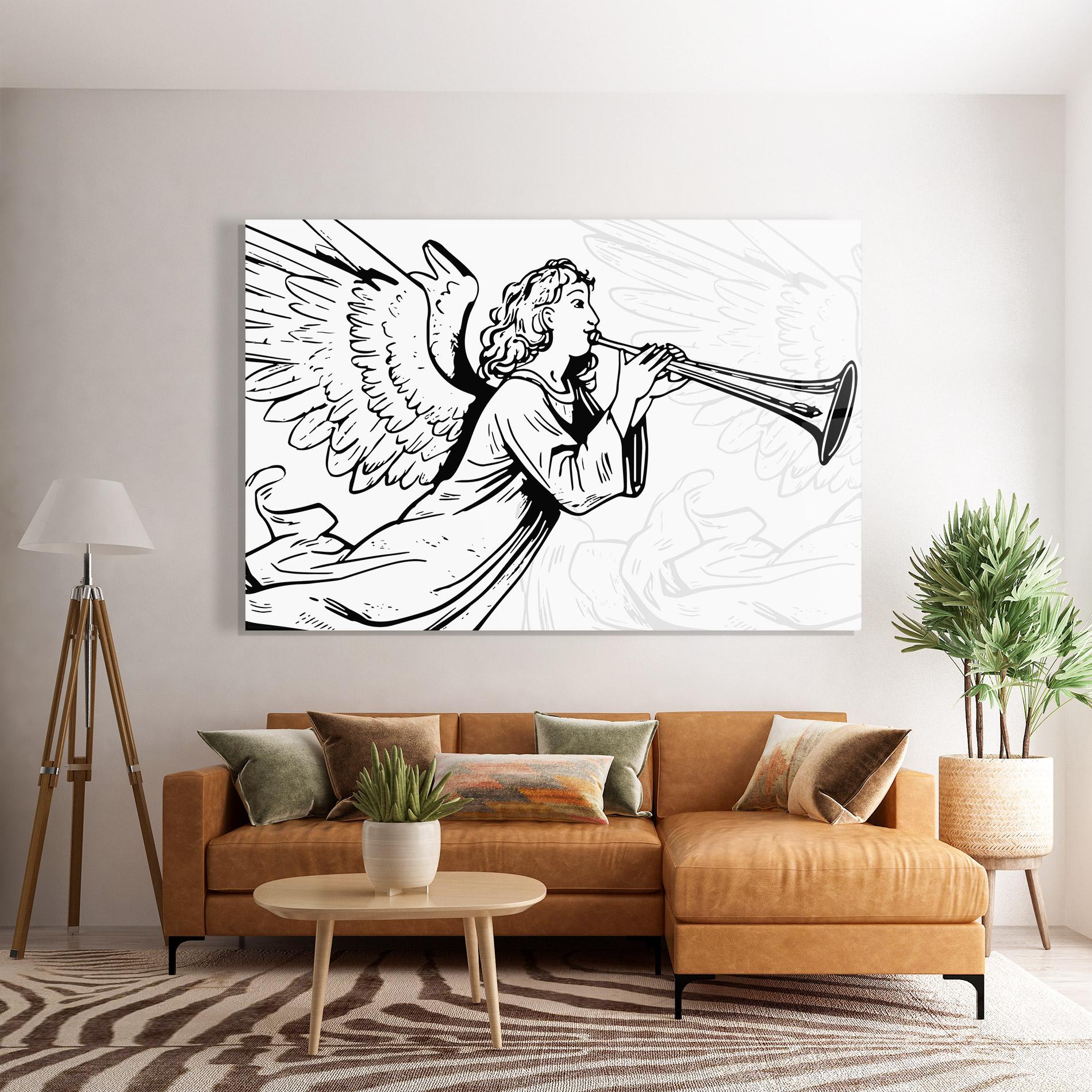 Tablou Sticla Angel Music mockup 7