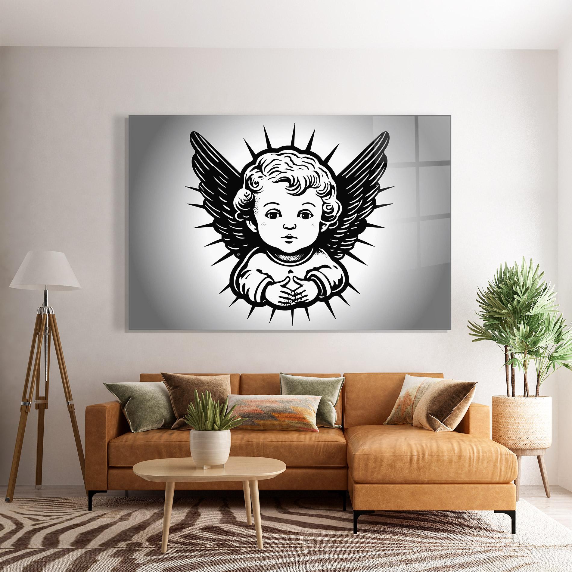 Tablou Sticla Angel Small Wings mockup 7