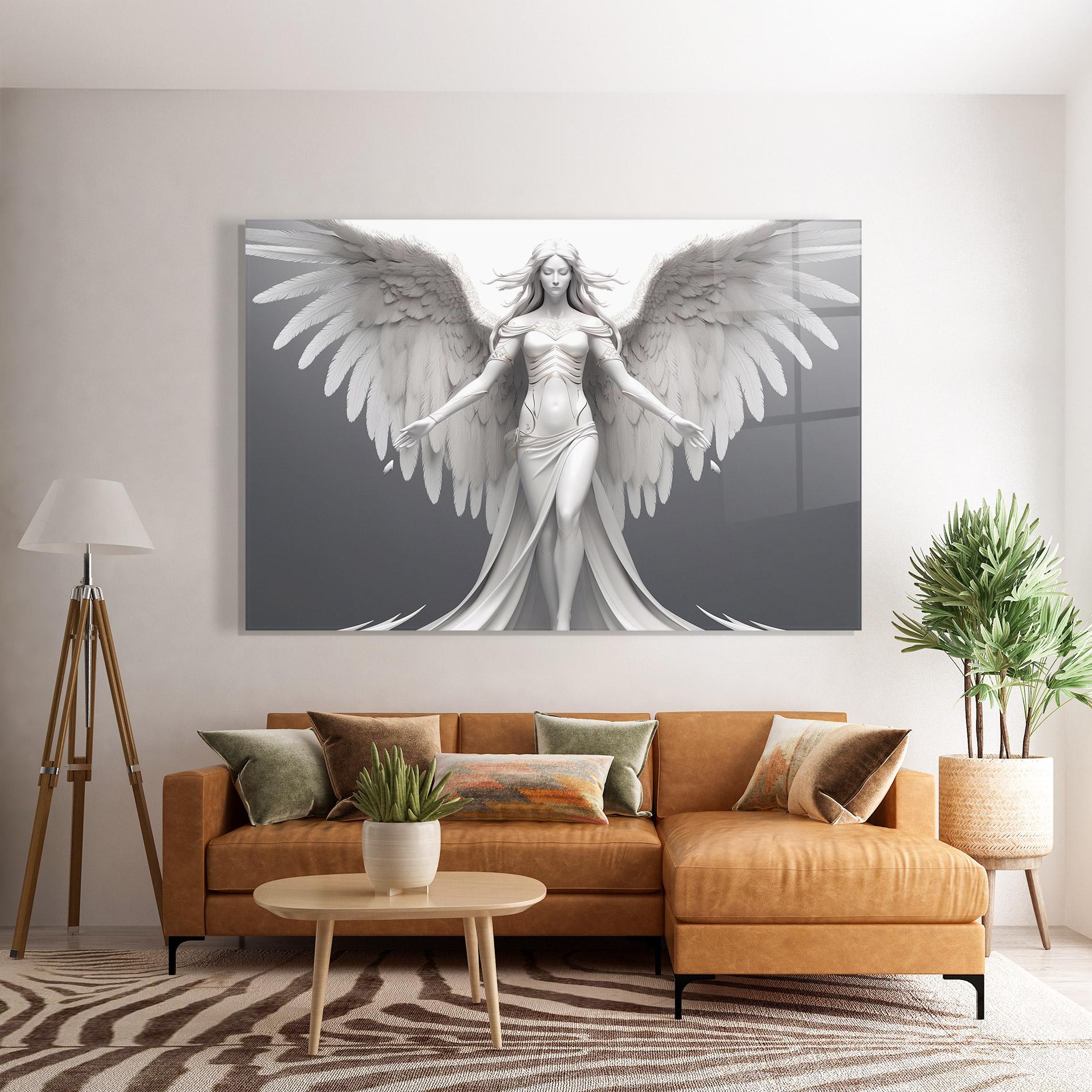 Tablou Sticla White Stone Woman mockup 7