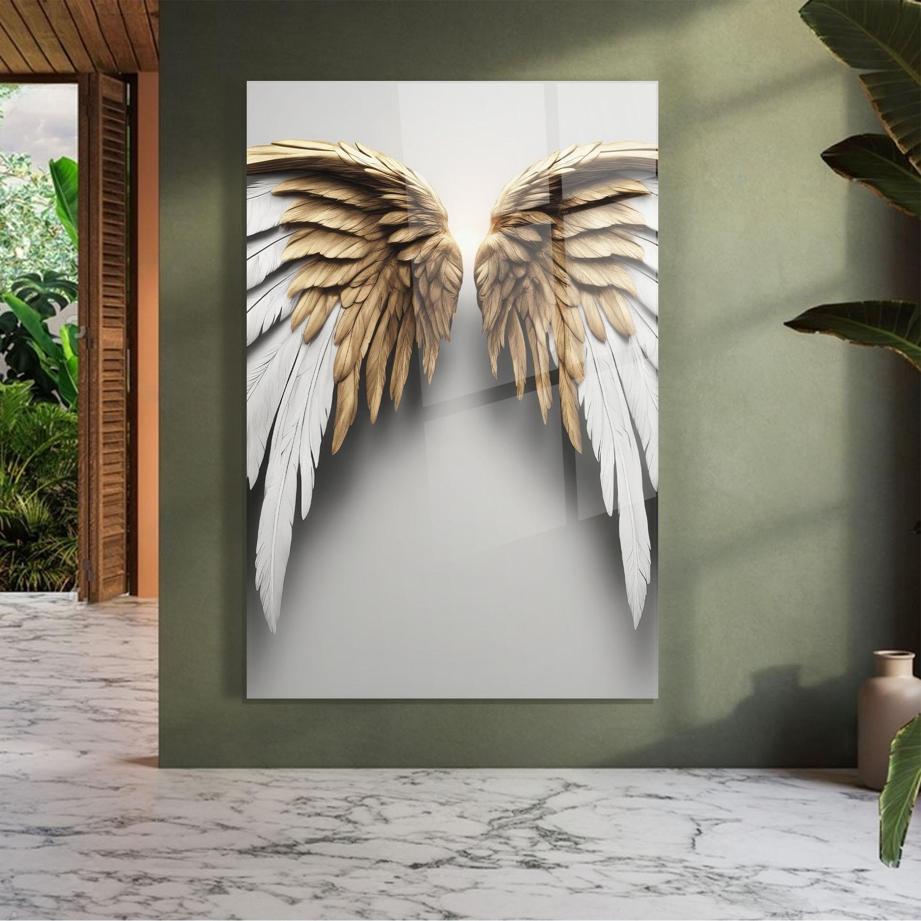 Tablou Sticla Realistic Angel Wings mockup 7