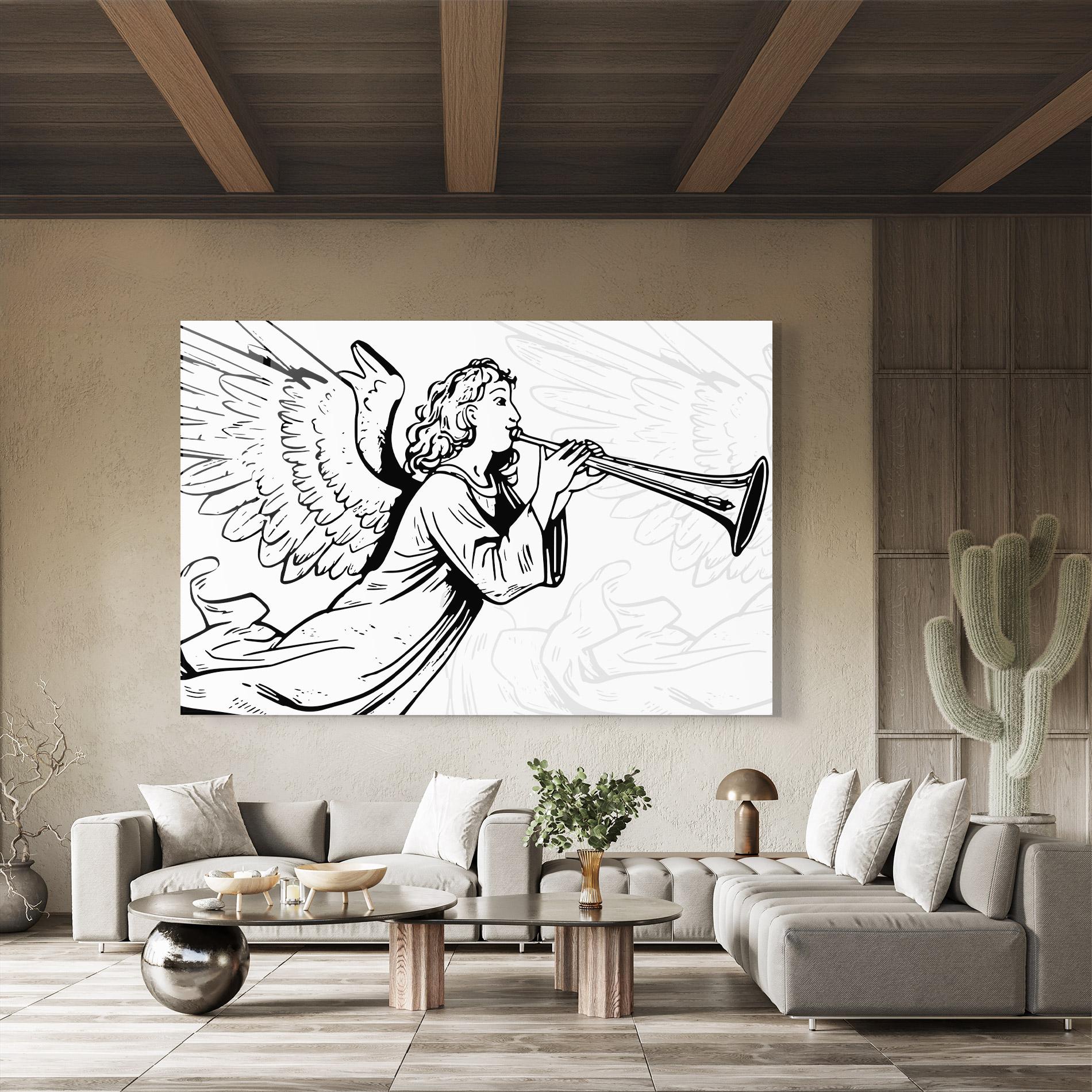 Tablou Sticla Angel Music mockup 8