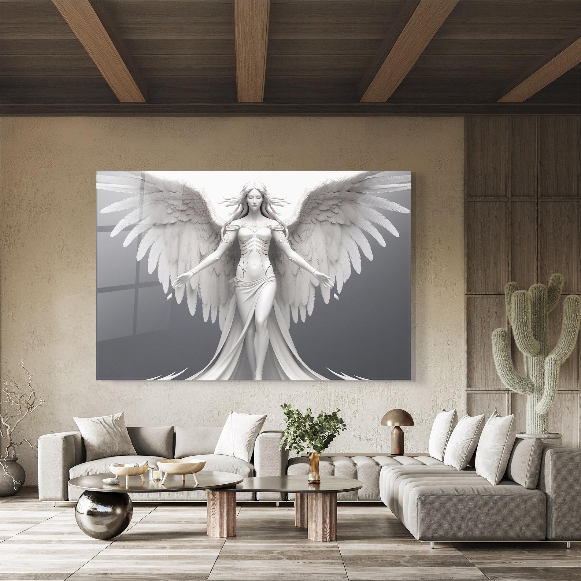 Tablou Sticla White Stone Woman mockup 8