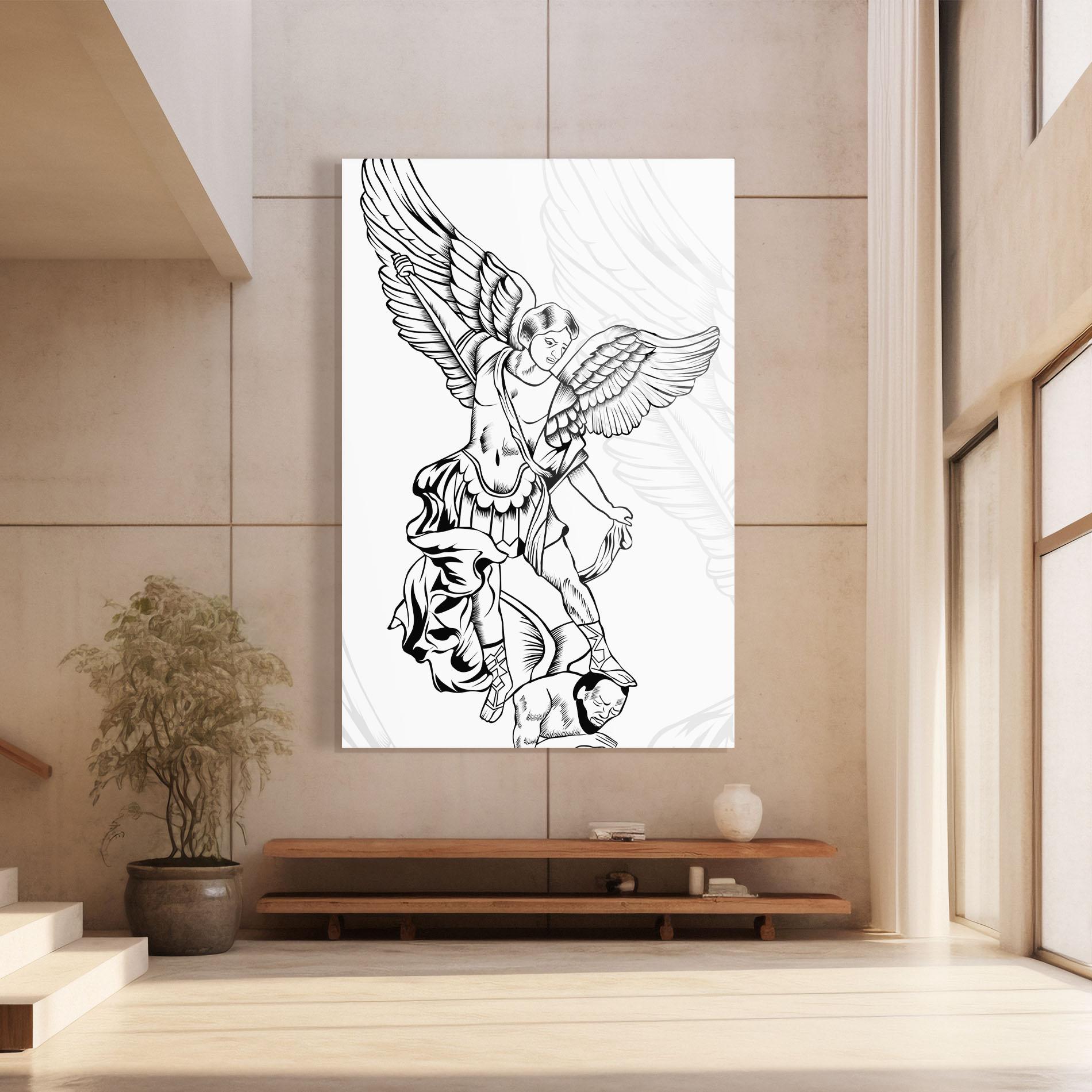 Tablou Sticla Angel Fight mockup 8