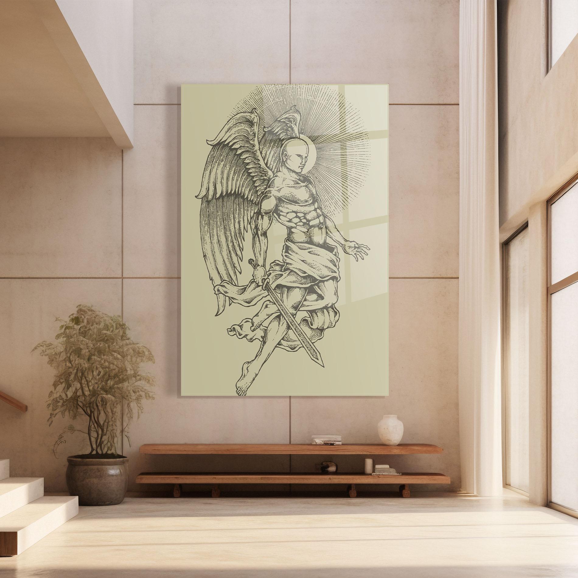 Tablou Sticla Angel Fighter mockup 8