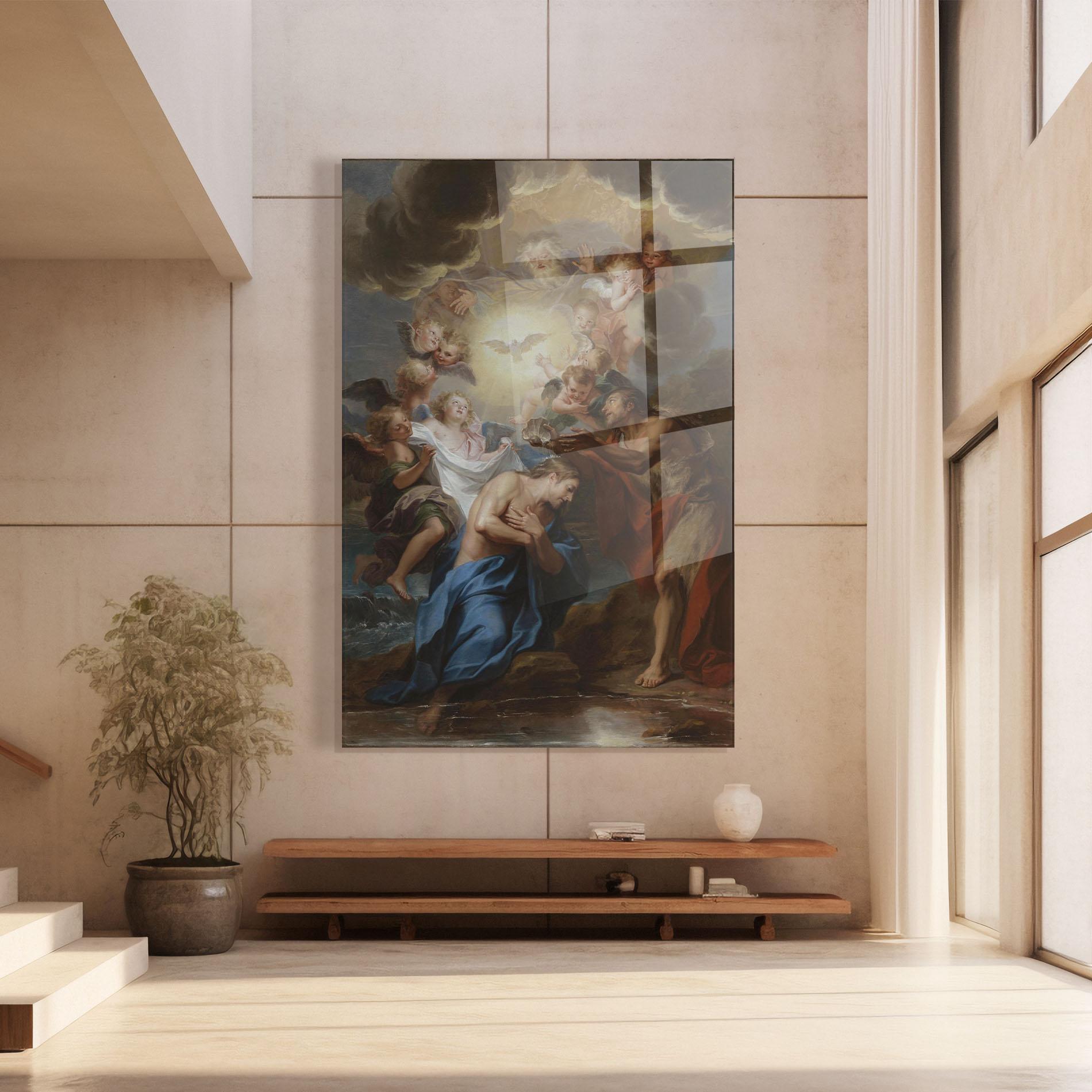 Tablou Sticla Bird Floating mockup 8