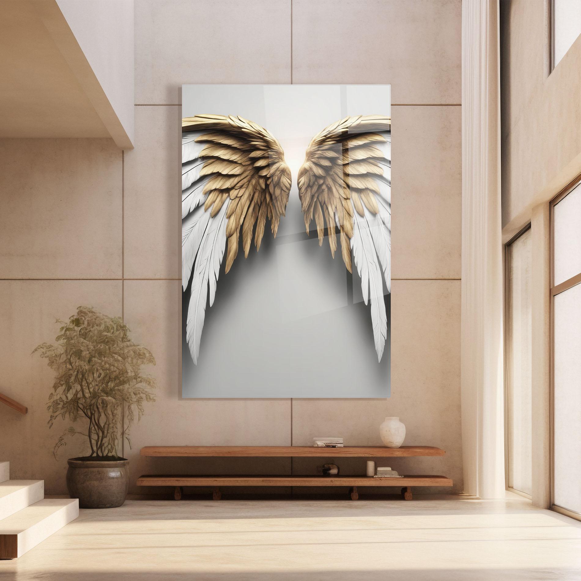 Tablou Sticla Realistic Angel Wings mockup 8
