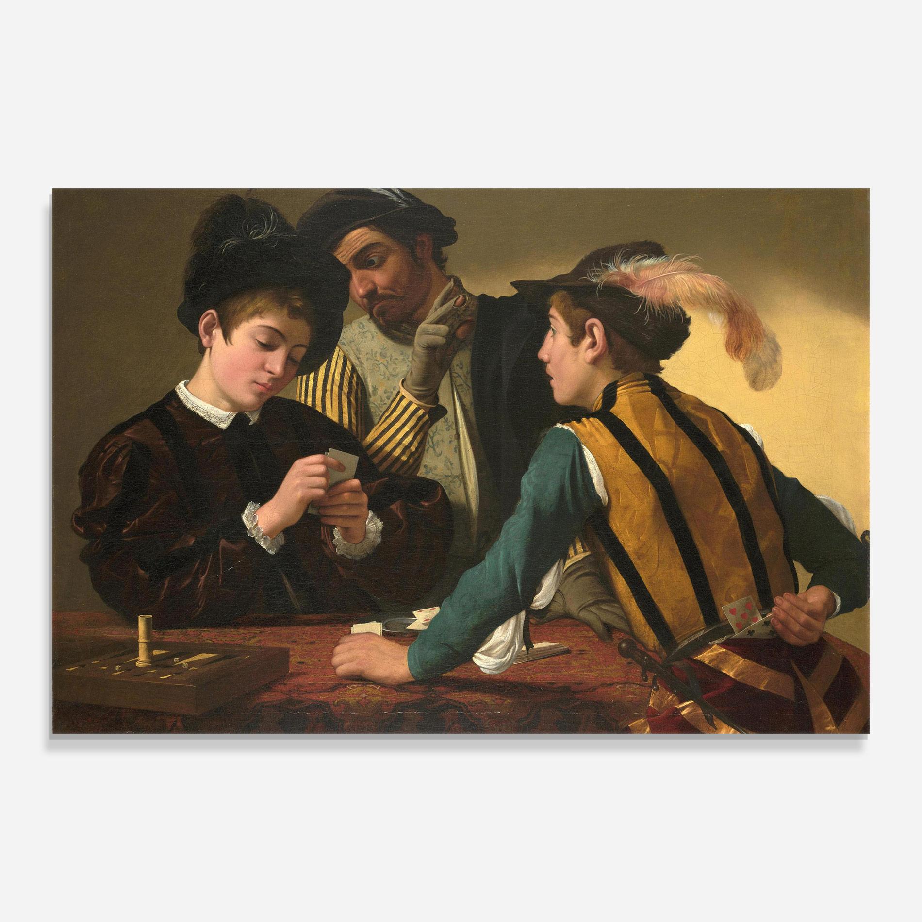Tablou Sticla Caravaggio The Cardsharps mockup 0