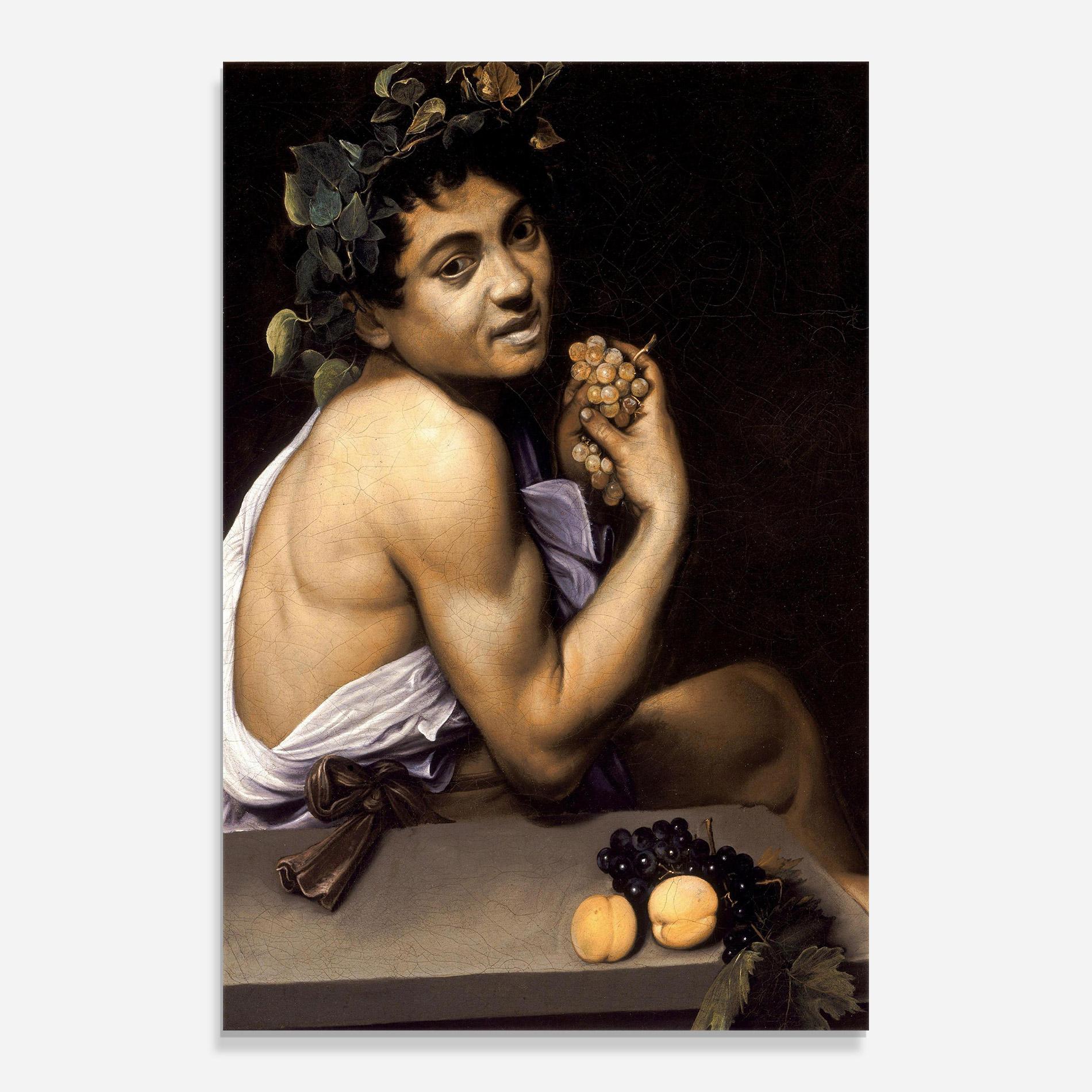 Tablou Sticla Young Sick Bacchus mockup 0