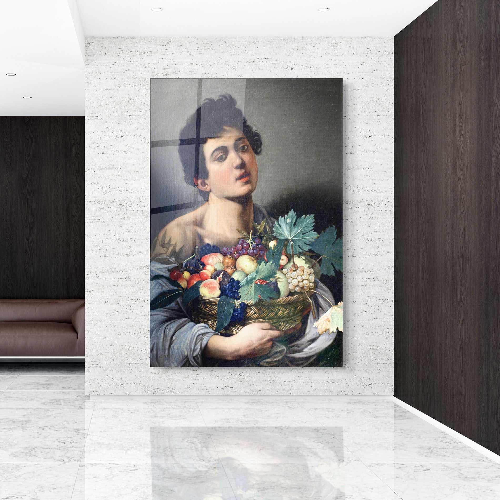 Boy With A Basket Of Fruit mockup 9