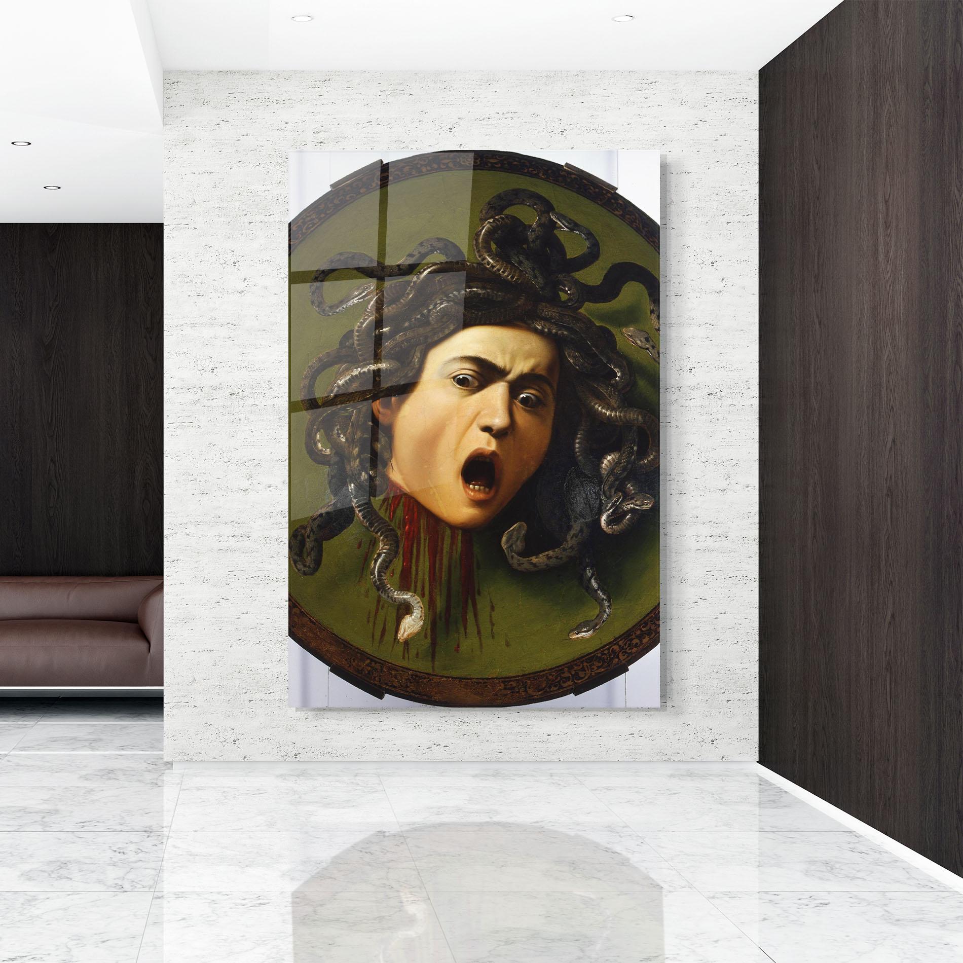 Tablou Sticla Caravaggio Medusa mockup 9