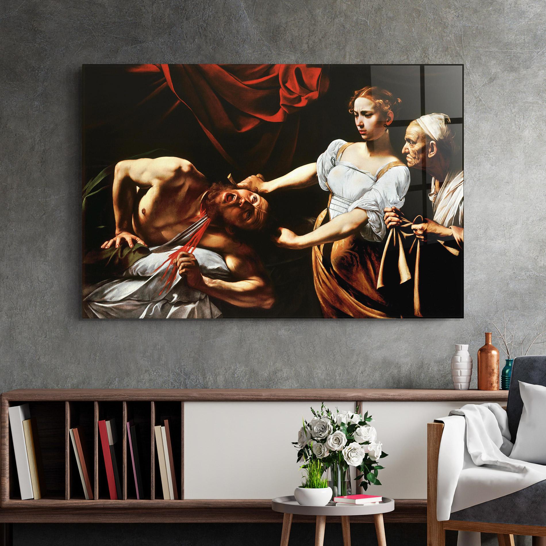 Tablou Sticla Judith Beheading mockup 2