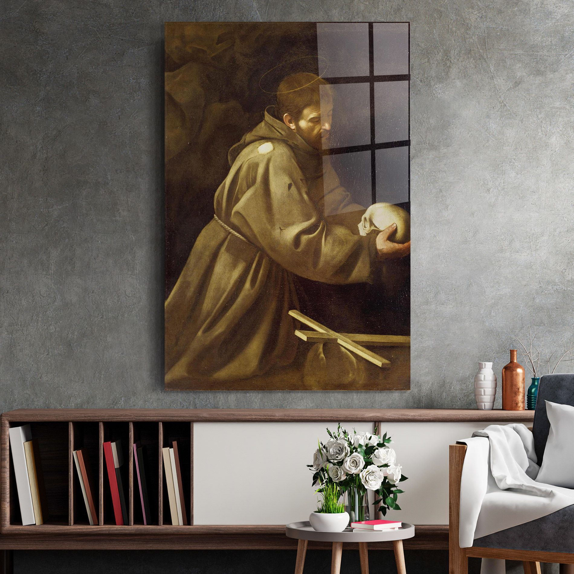 Caravaggio Francis Prayer mockup 2