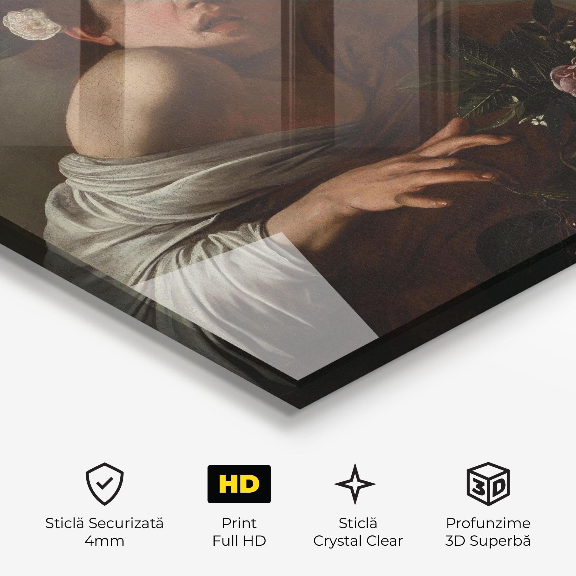 Tablou Sticla Boy Bitten By A Lizard mockup 3