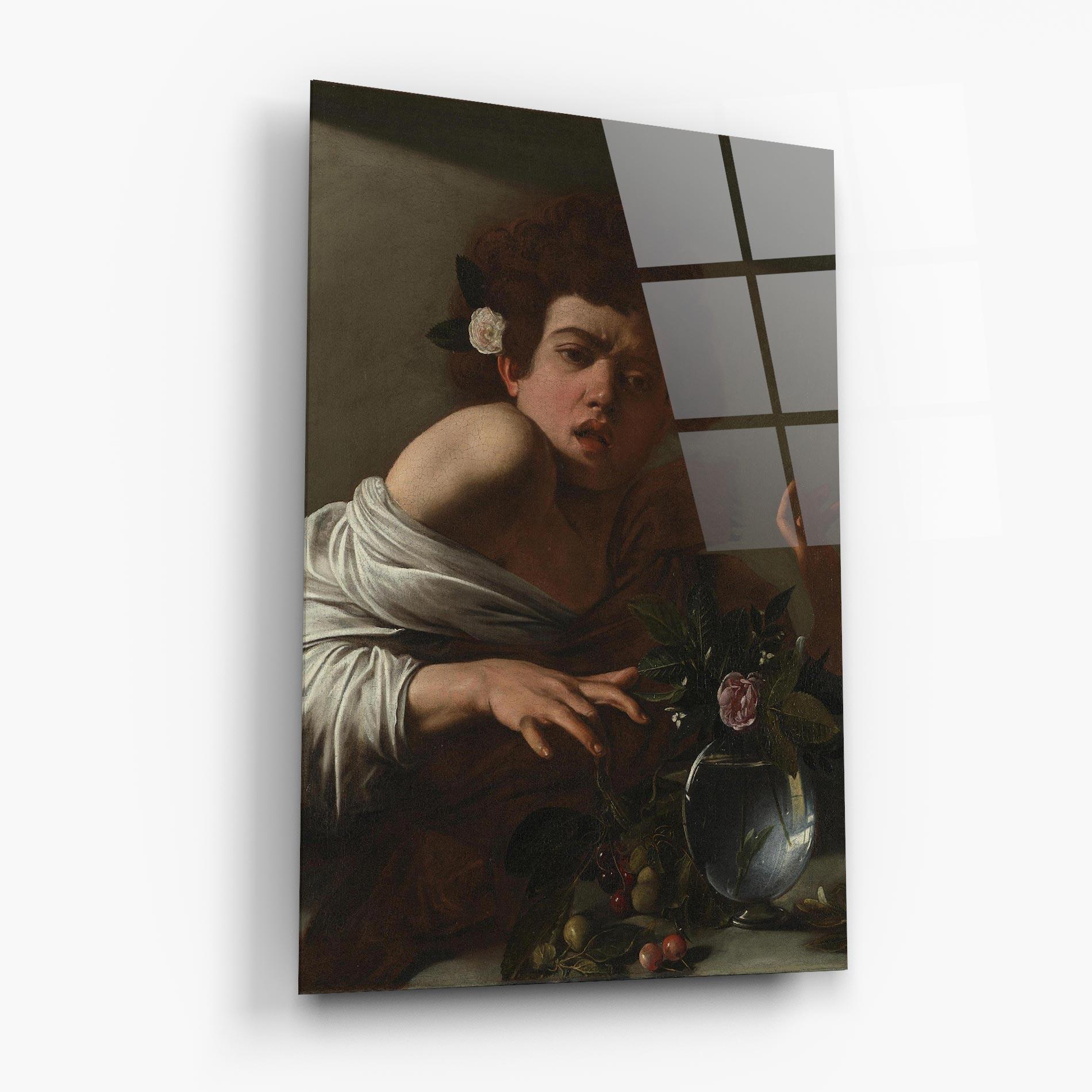 Tablou Sticla Boy Bitten By A Lizard mockup 6