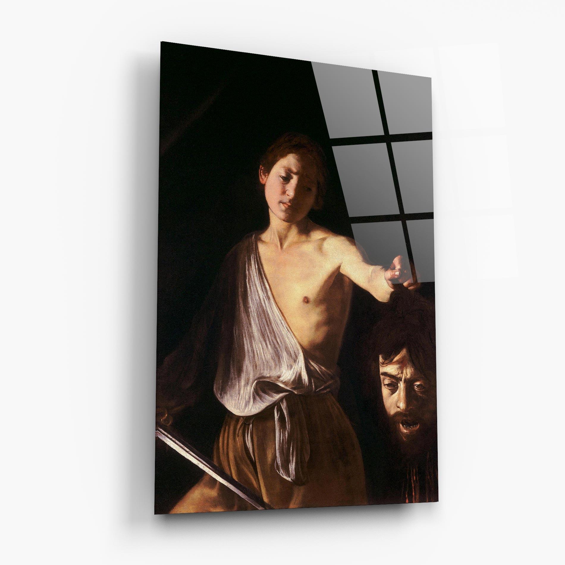 Tablou Sticla David With The Head Of Goliath mockup 6