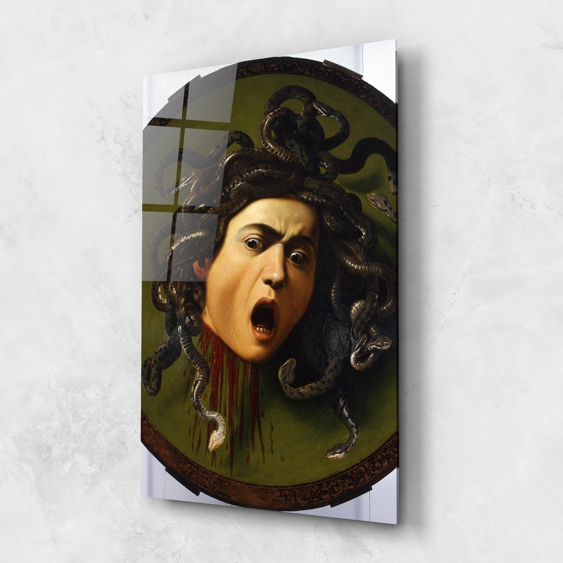 Tablou Sticla Caravaggio Medusa mockup 1