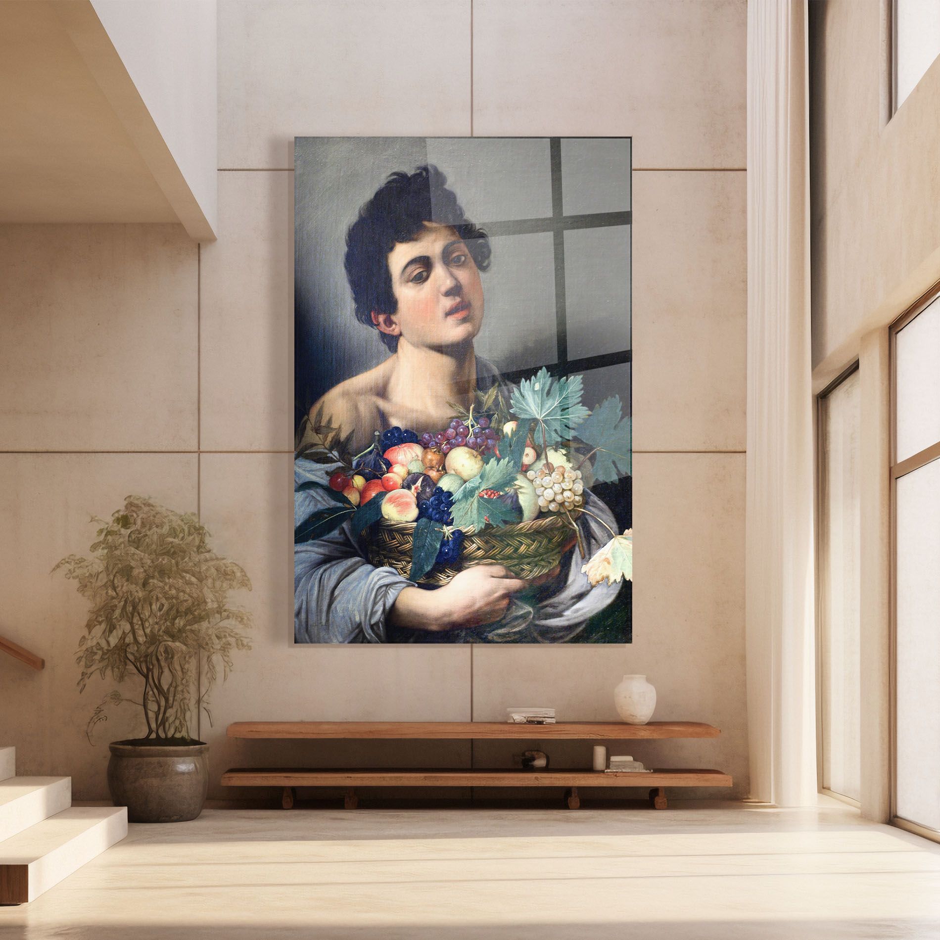 Boy With A Basket Of Fruit mockup 8