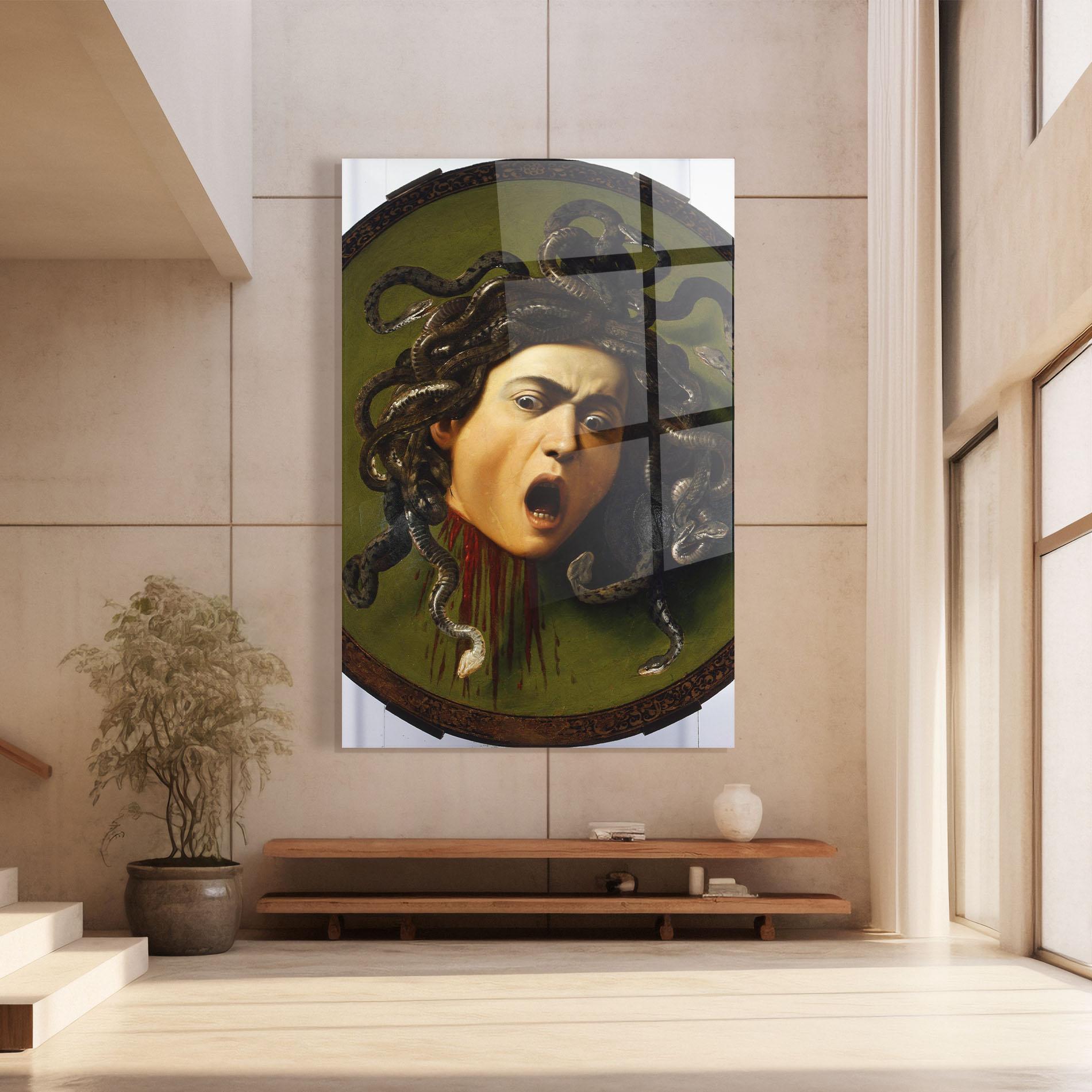 Tablou Sticla Caravaggio Medusa mockup 8