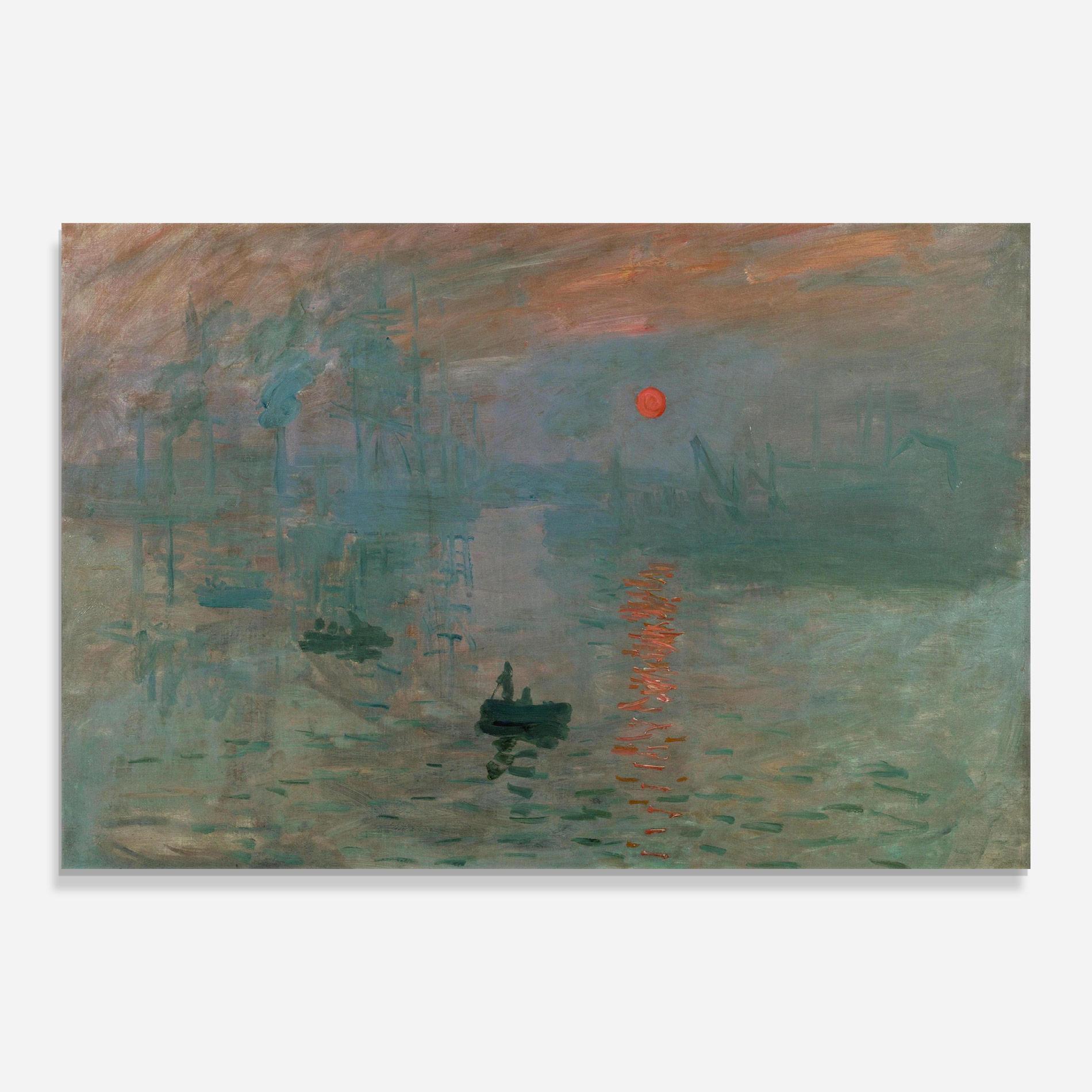 Tablou Sticla Monet Sunrise mockup 0