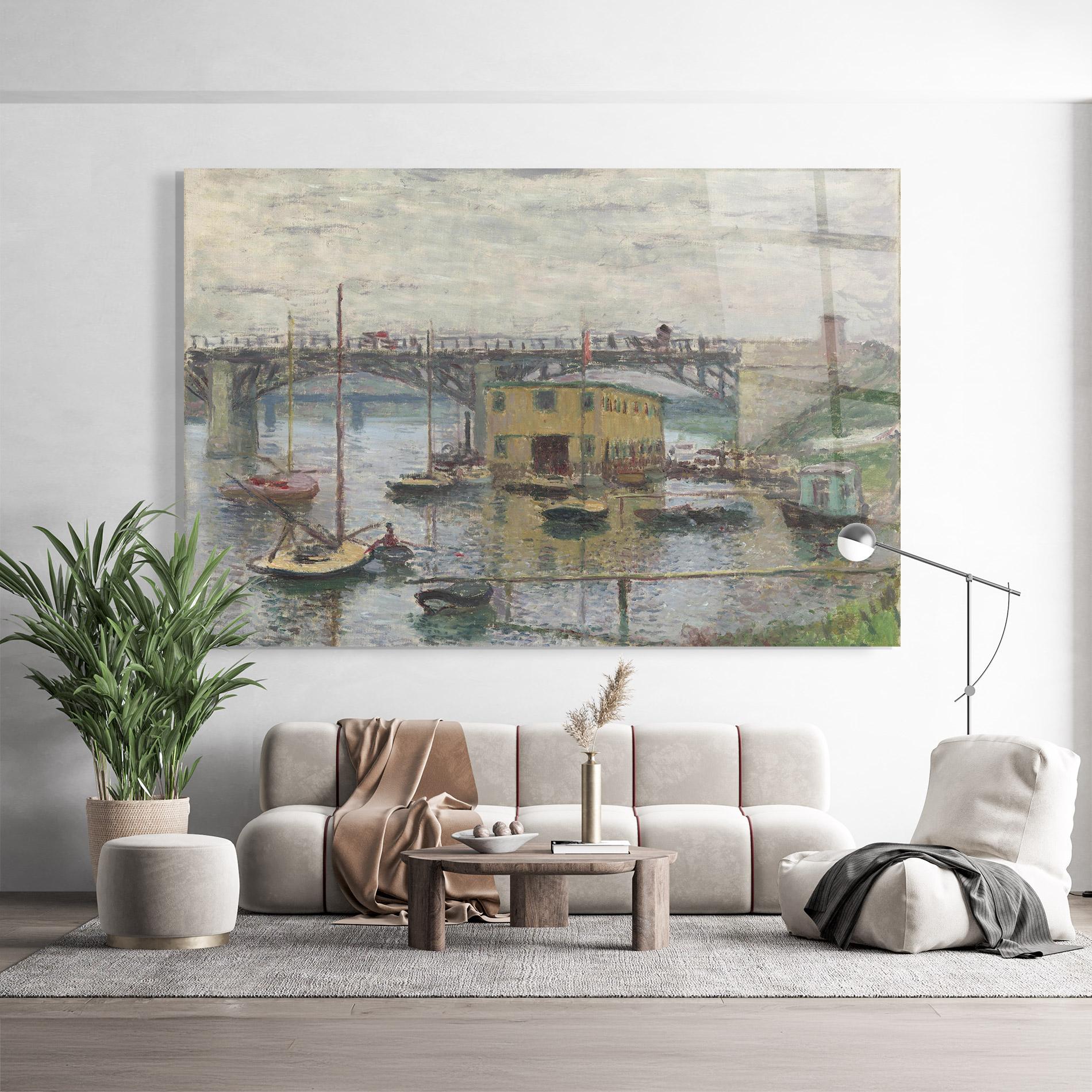 Tablou Sticla Bridge At Argenteuil Monet mockup 9