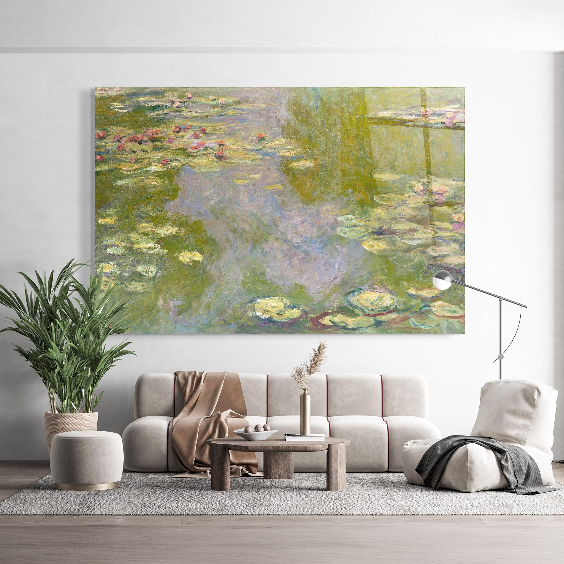 Tablou Sticla Water Lilies Monet mockup 9
