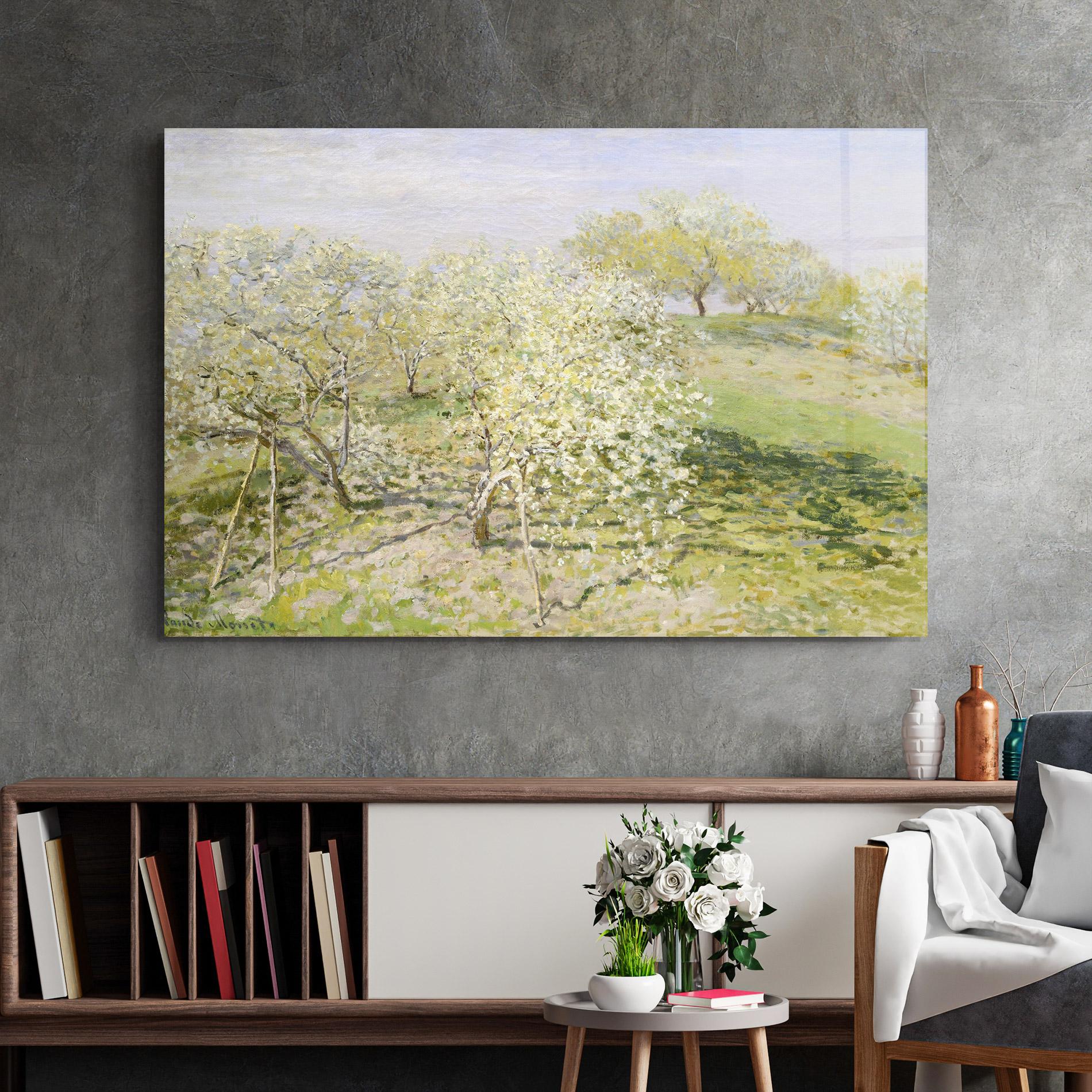 Tablou Sticla Fruit Trees In Bloom mockup 2