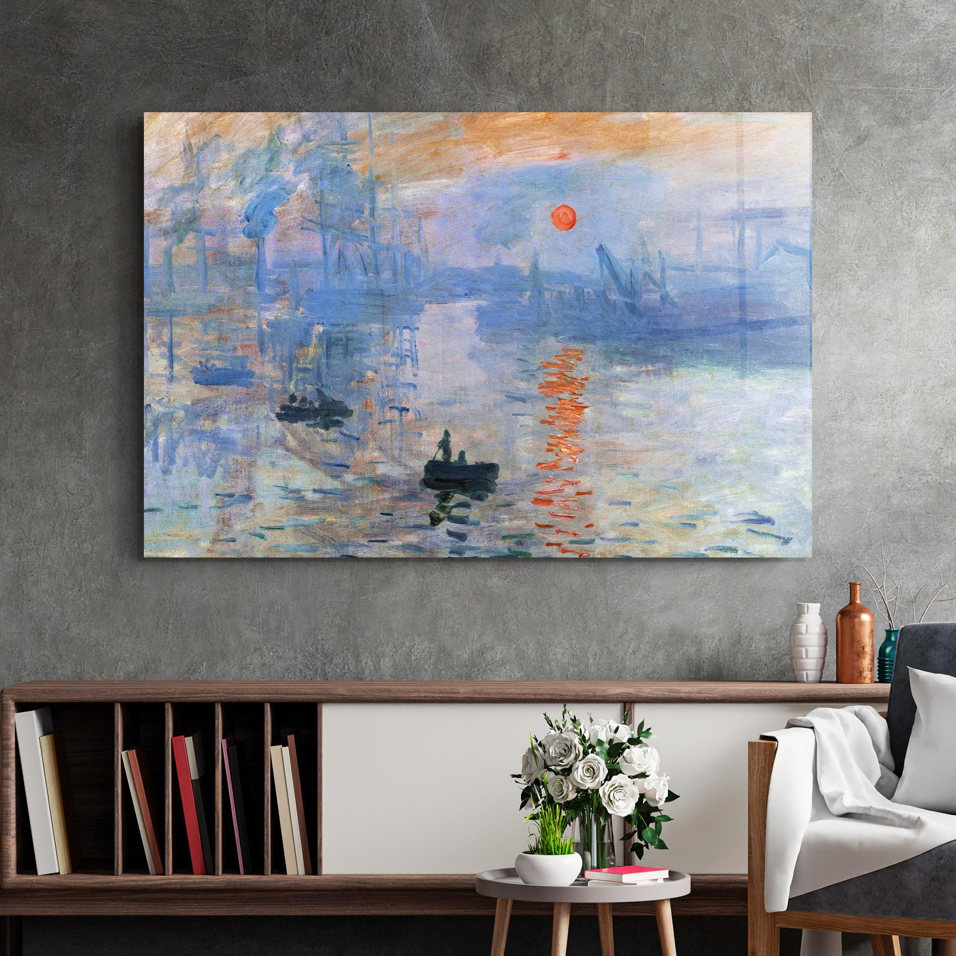 Tablou Sticla Monet Impressionist mockup 2