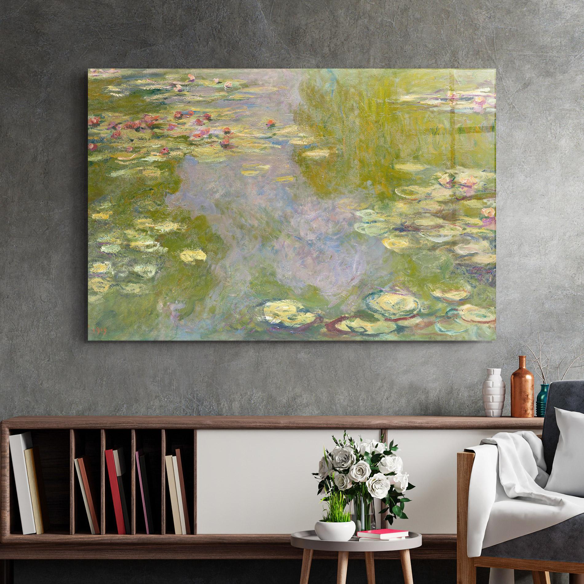 Tablou Sticla Water Lilies Monet mockup 2