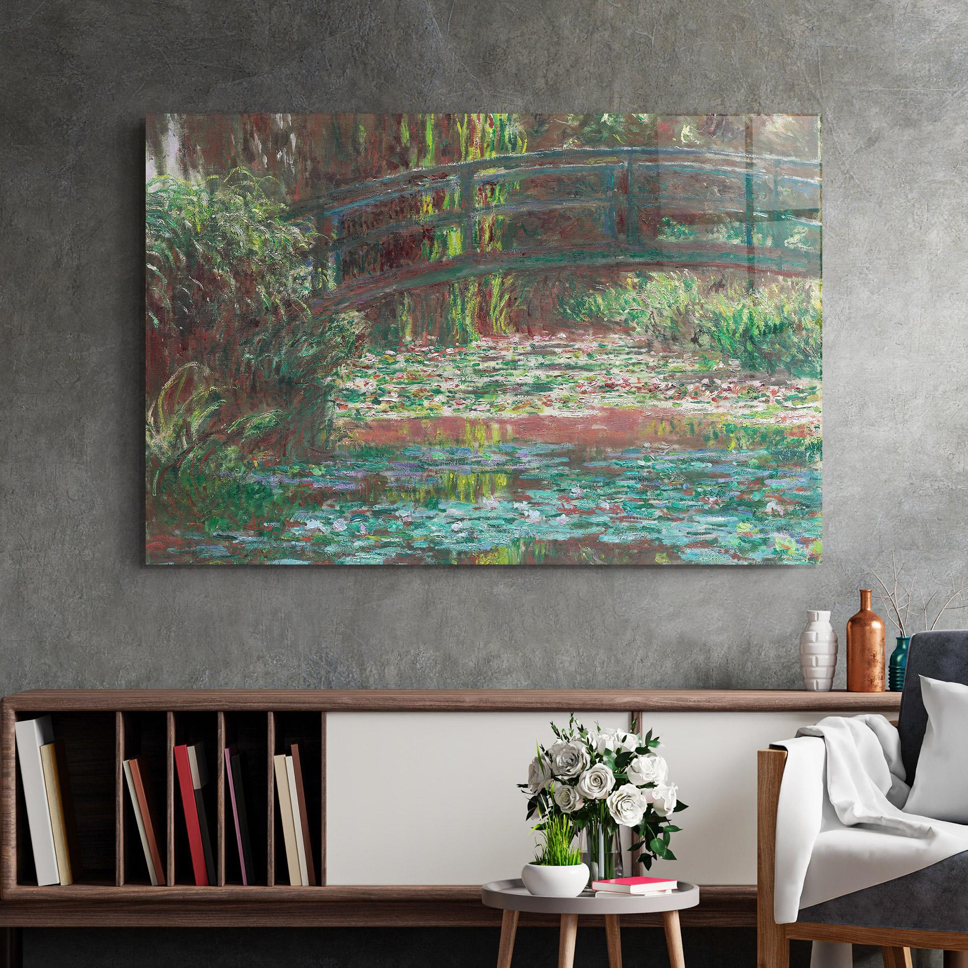 Tablou Sticla Water Lily Pond mockup 2