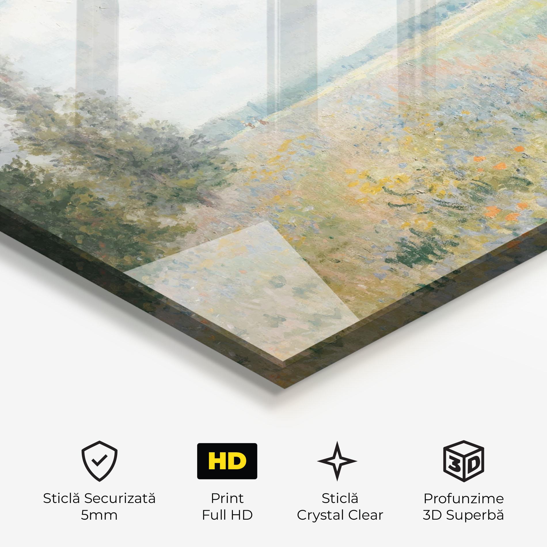 Tablou Sticla Monet's Landscape Background mockup 3