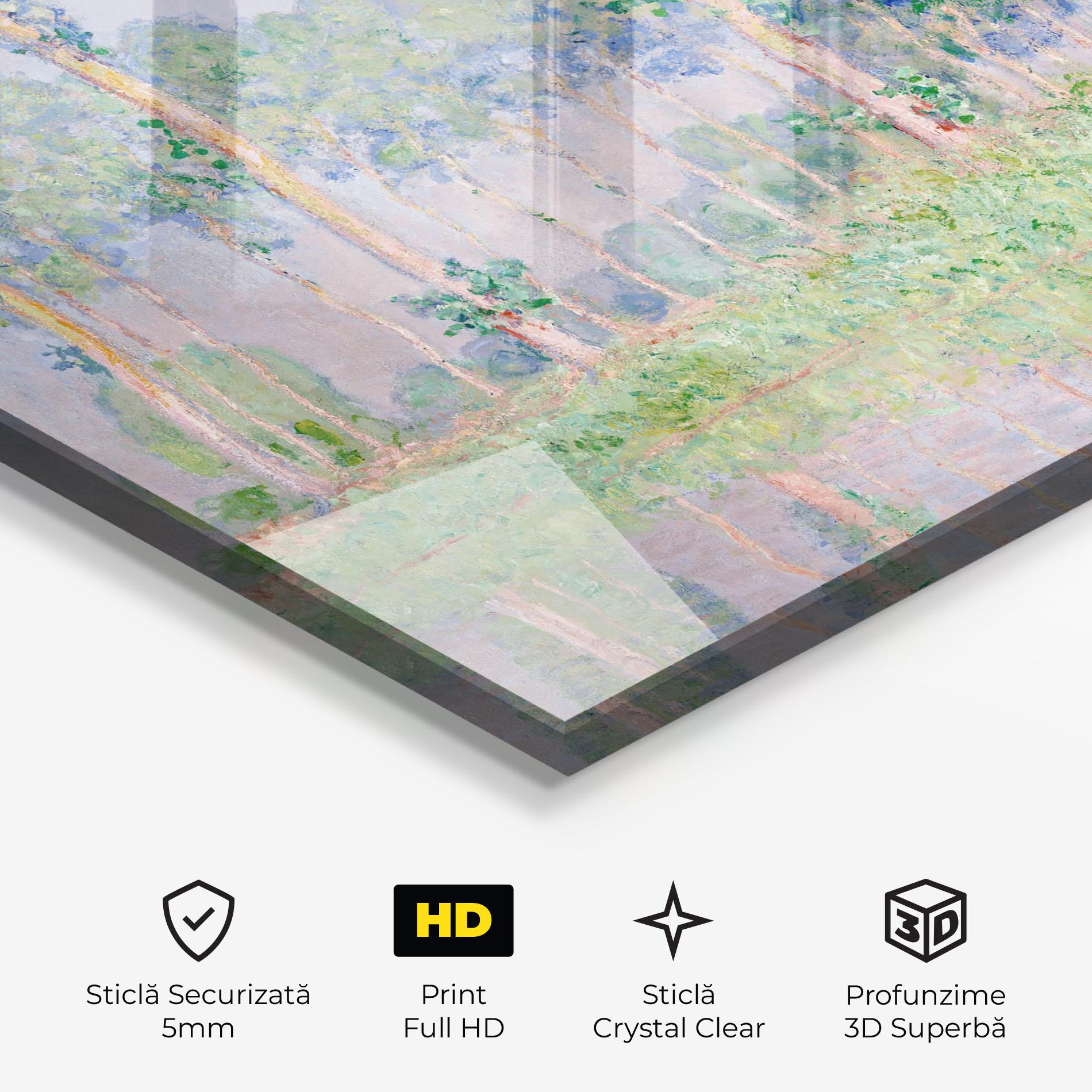 Tablou Sticla Monet Pink Effect mockup 3