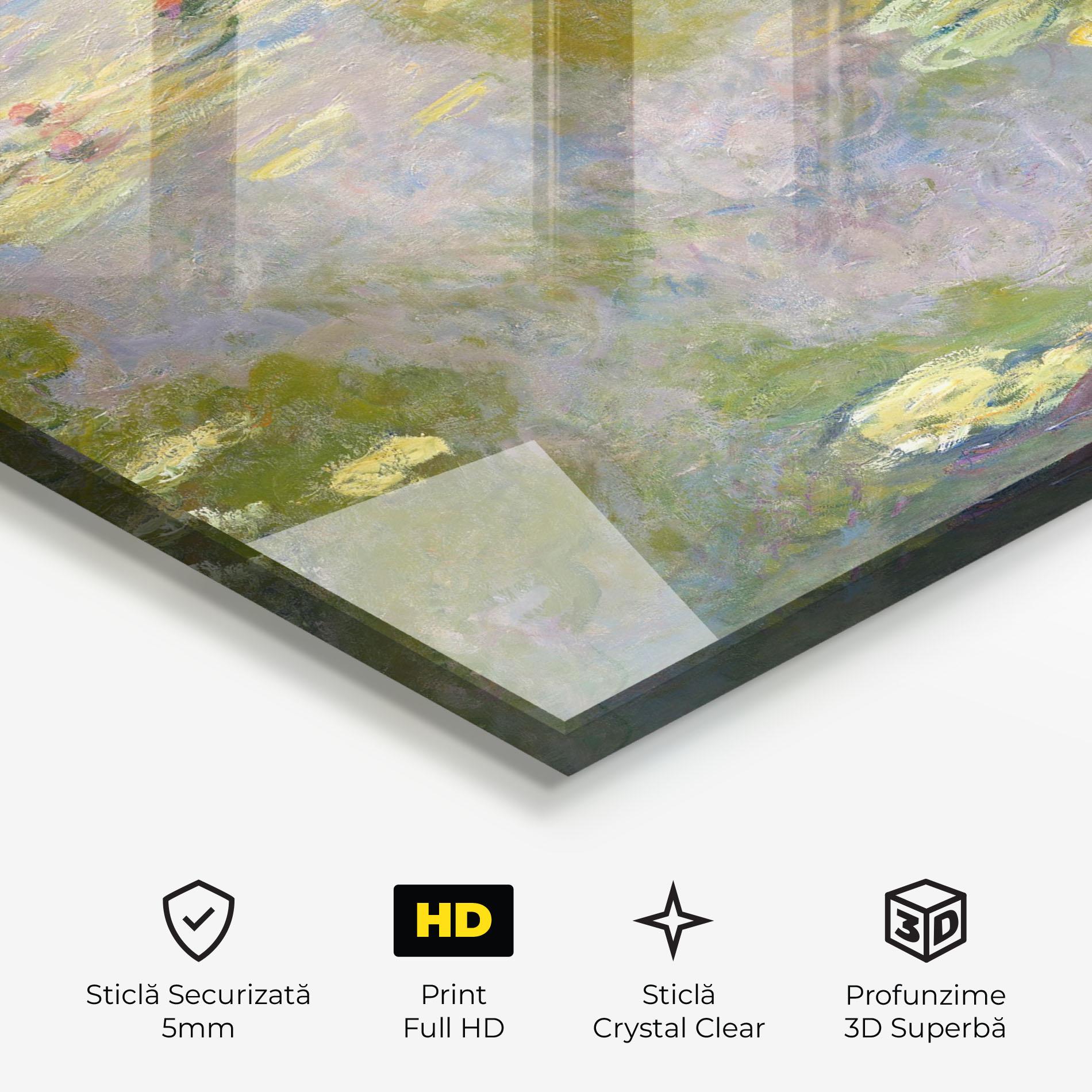 Tablou Sticla Water Lilies Monet mockup 3