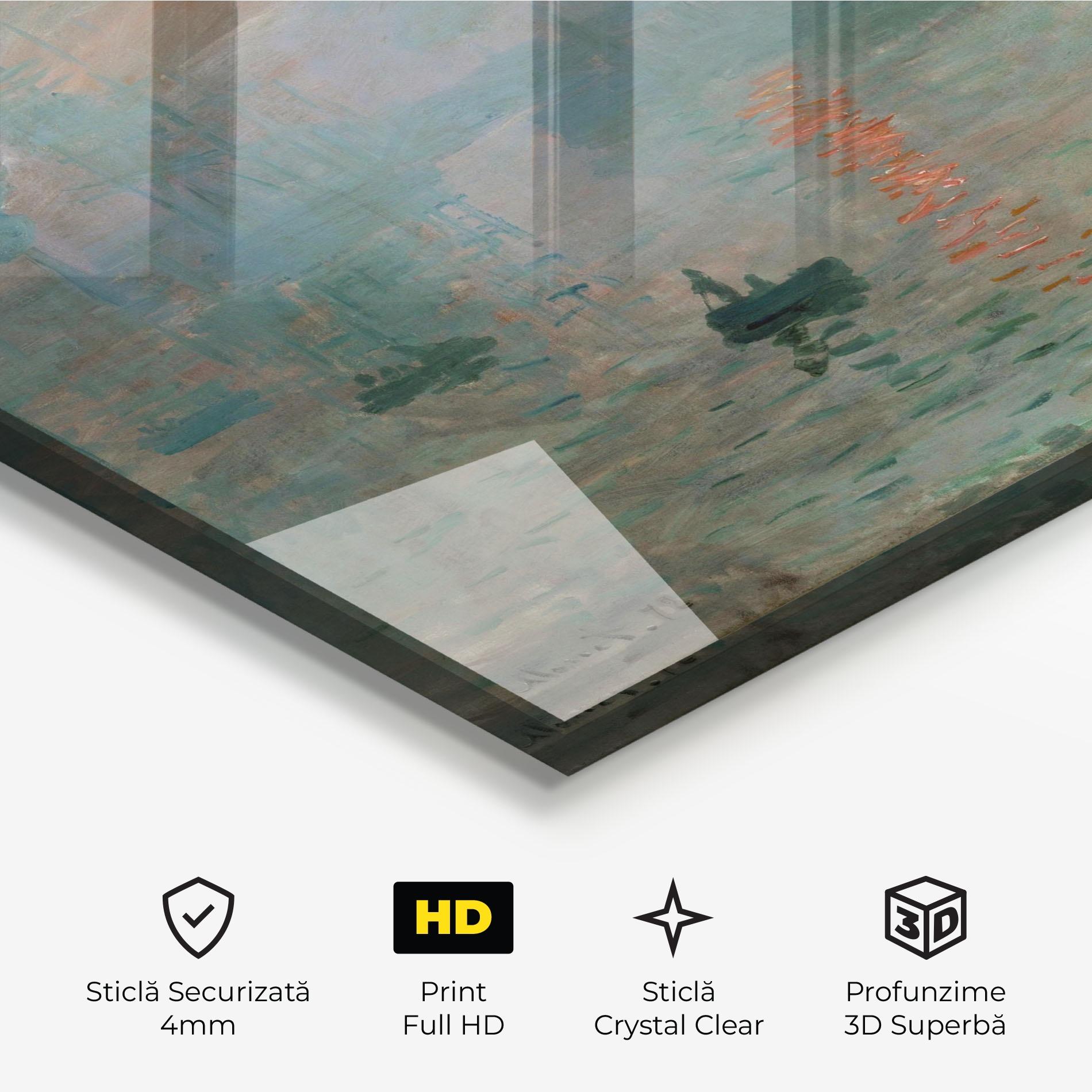 Tablou Sticla Monet Sunrise mockup 3