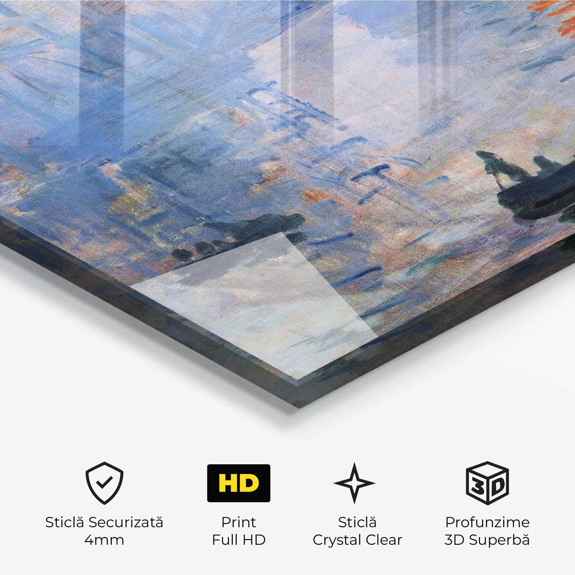 Tablou Sticla Sunrise Painting mockup 3