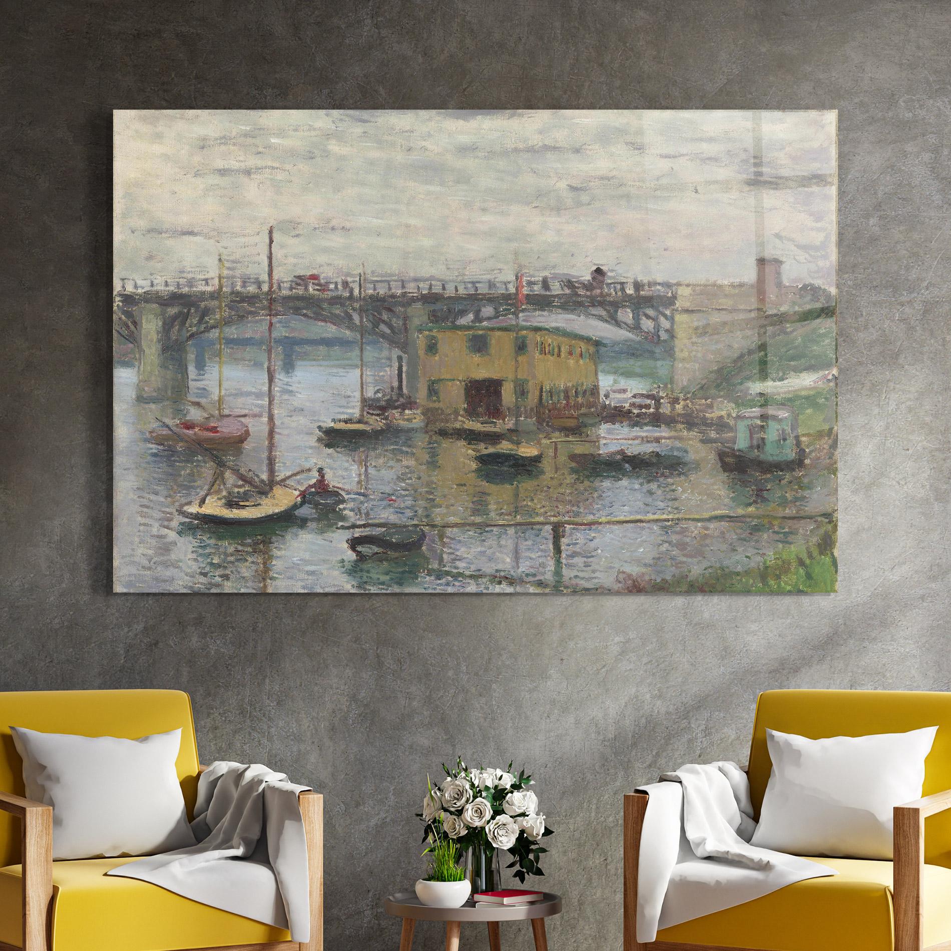 Tablou Sticla Bridge At Argenteuil Monet mockup 4