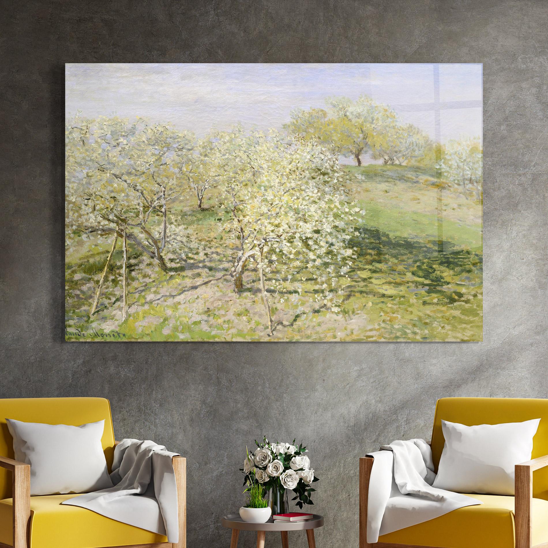 Tablou Sticla Fruit Trees In Bloom mockup 4